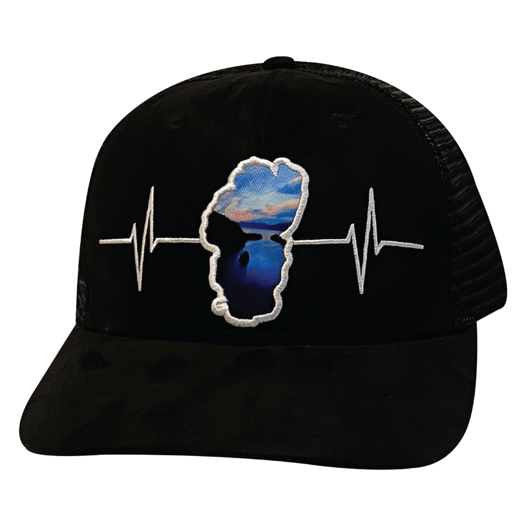 Tahoe Hat - Baseball Hat Fit - Suede - Black - Sunrise - Trucker Mesh
