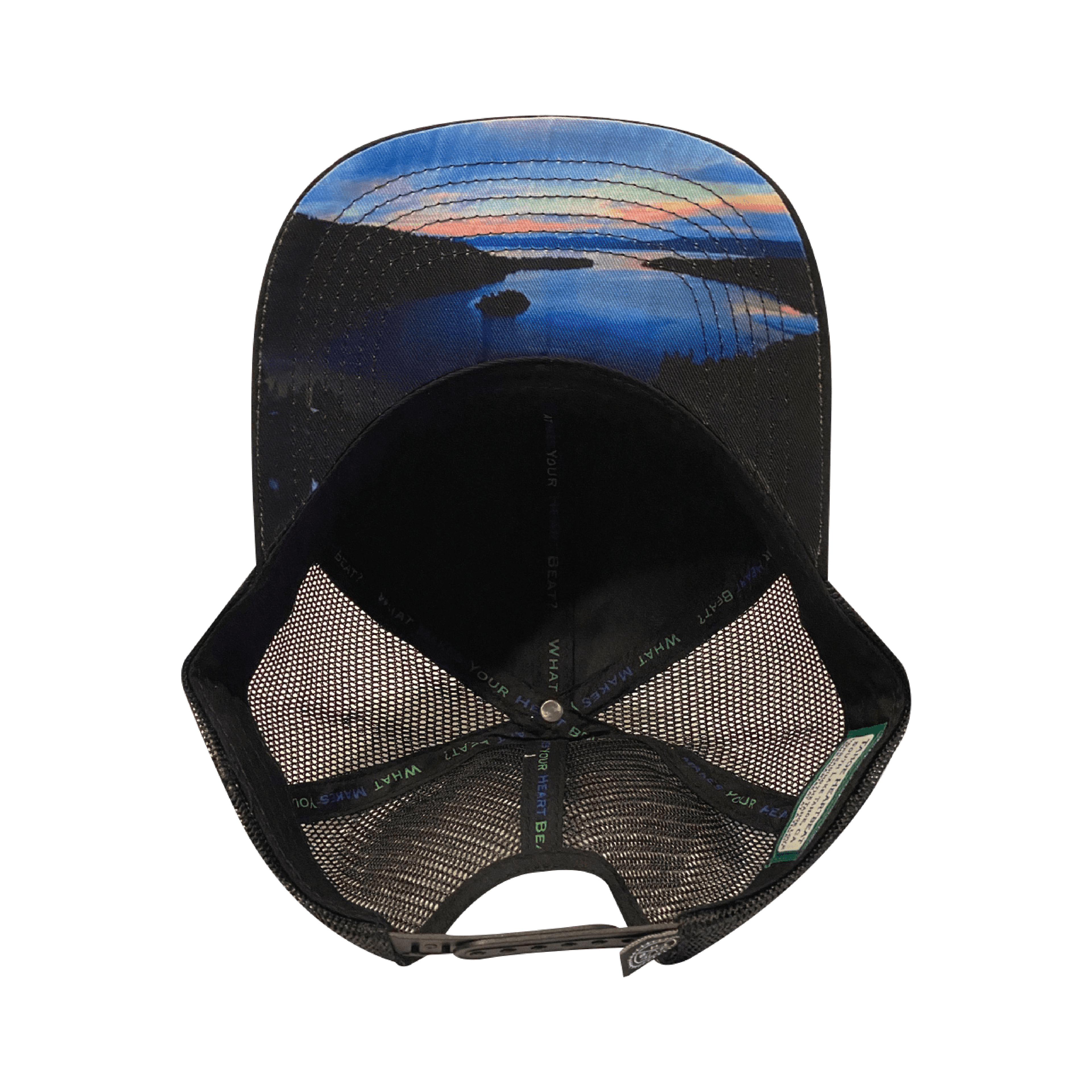 Tahoe Hat - Baseball Hat Fit - Suede - Black - Sunrise - Trucker Mesh