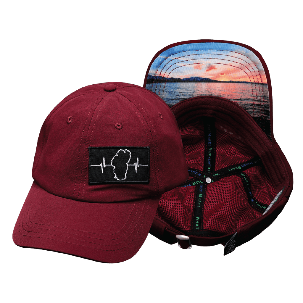 Tahoe Hat - Dad Hat - Maroon - Fabric Back