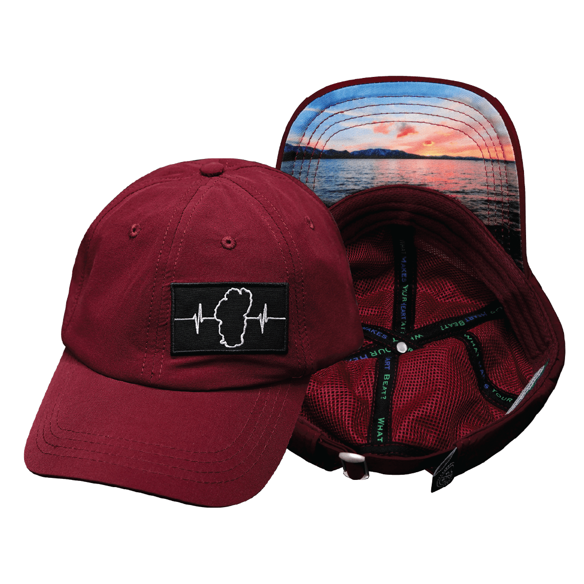 Tahoe Hat - Dad Hat - Maroon - Fabric Back