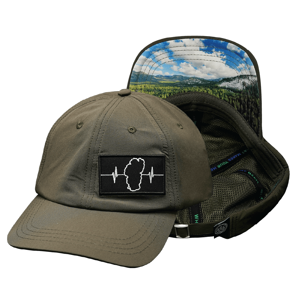 Tahoe Hat - Dad Hat - Olive - Fabric Back
