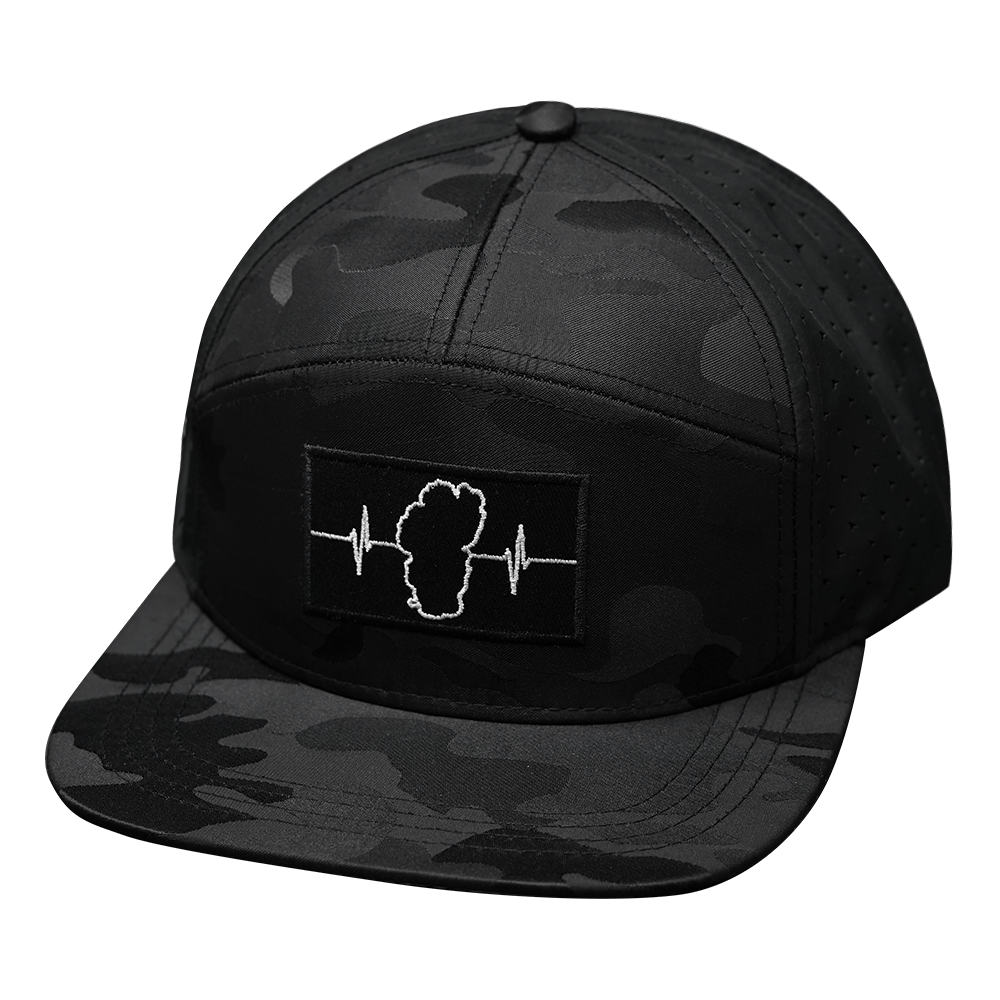 Tahoe Hat - Flat Bill - Black Camo / Black - Laser Mesh