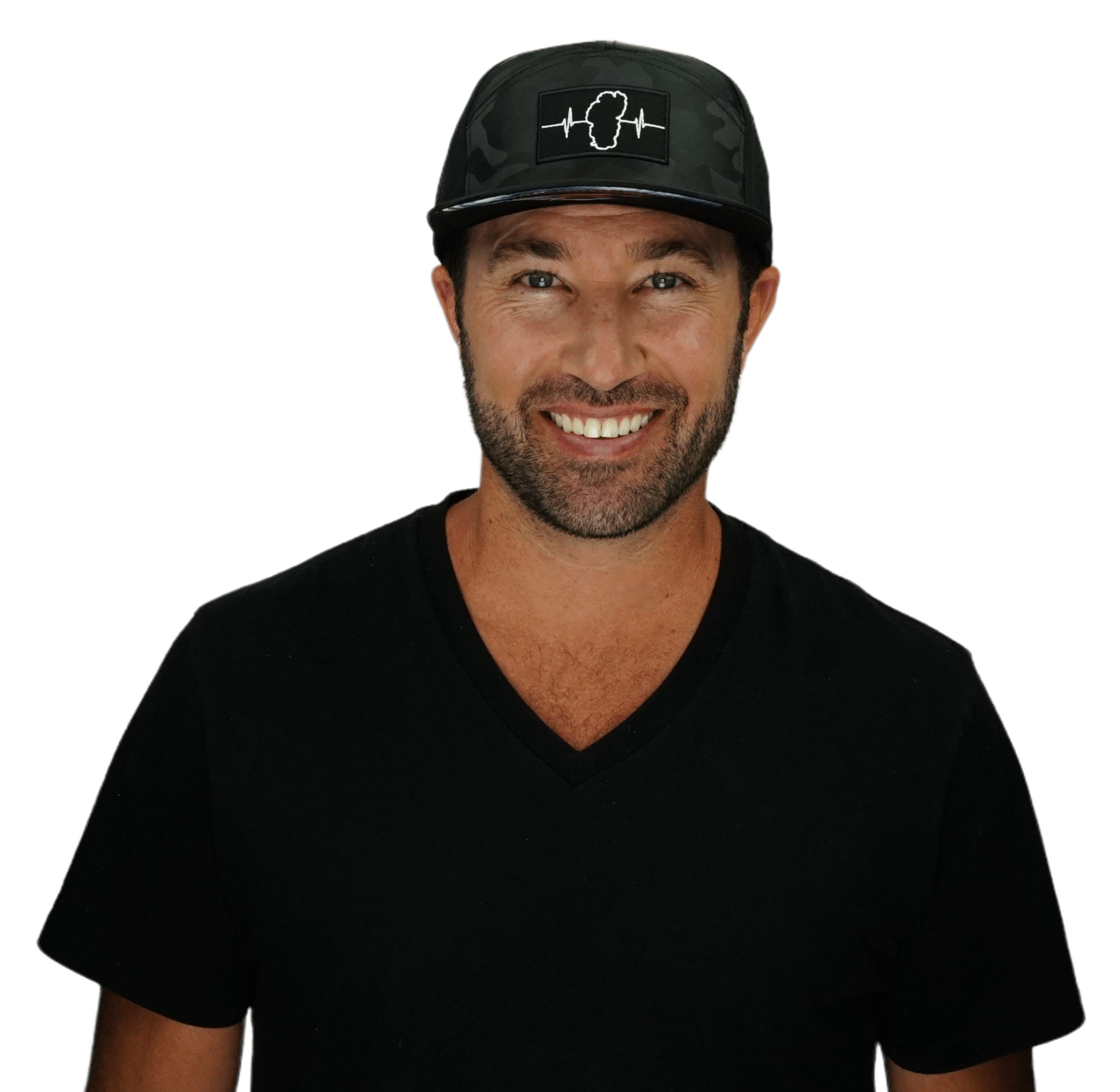 Tahoe Hat - Flat Bill - Black Camo / Black - Laser Mesh