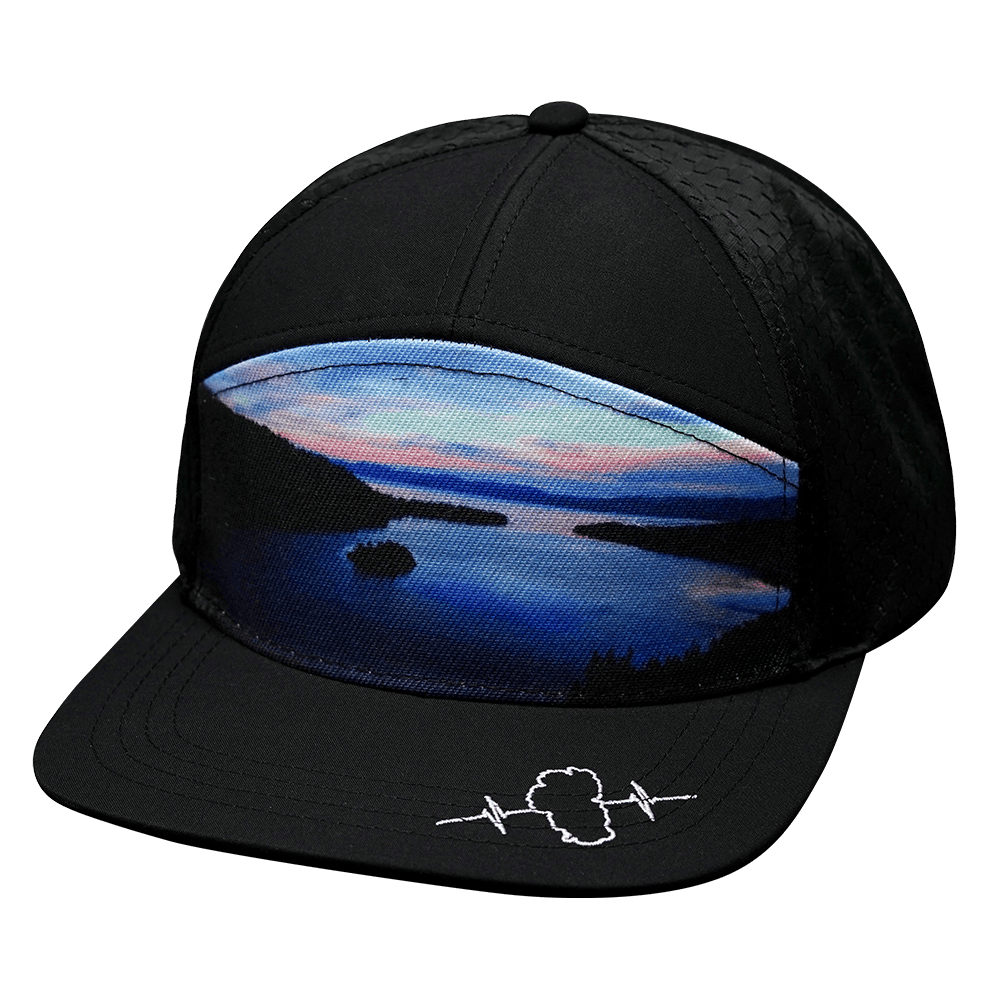 Tahoe Hat - Flat Bill - Black - Sunrise - Jersey Mesh