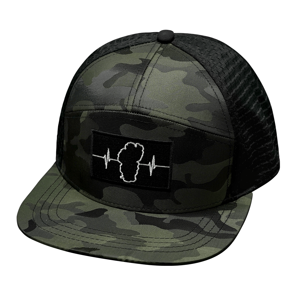 Tahoe Hat - Flat Bill - Green Camo / Black - Jersey Mesh