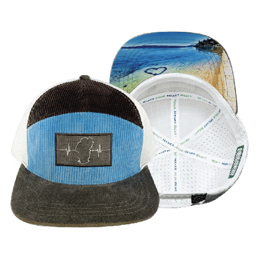 Tahoe Hat - Flat Bill - Corduroy - Charcoal / Light Blue / White - Jersey Mesh