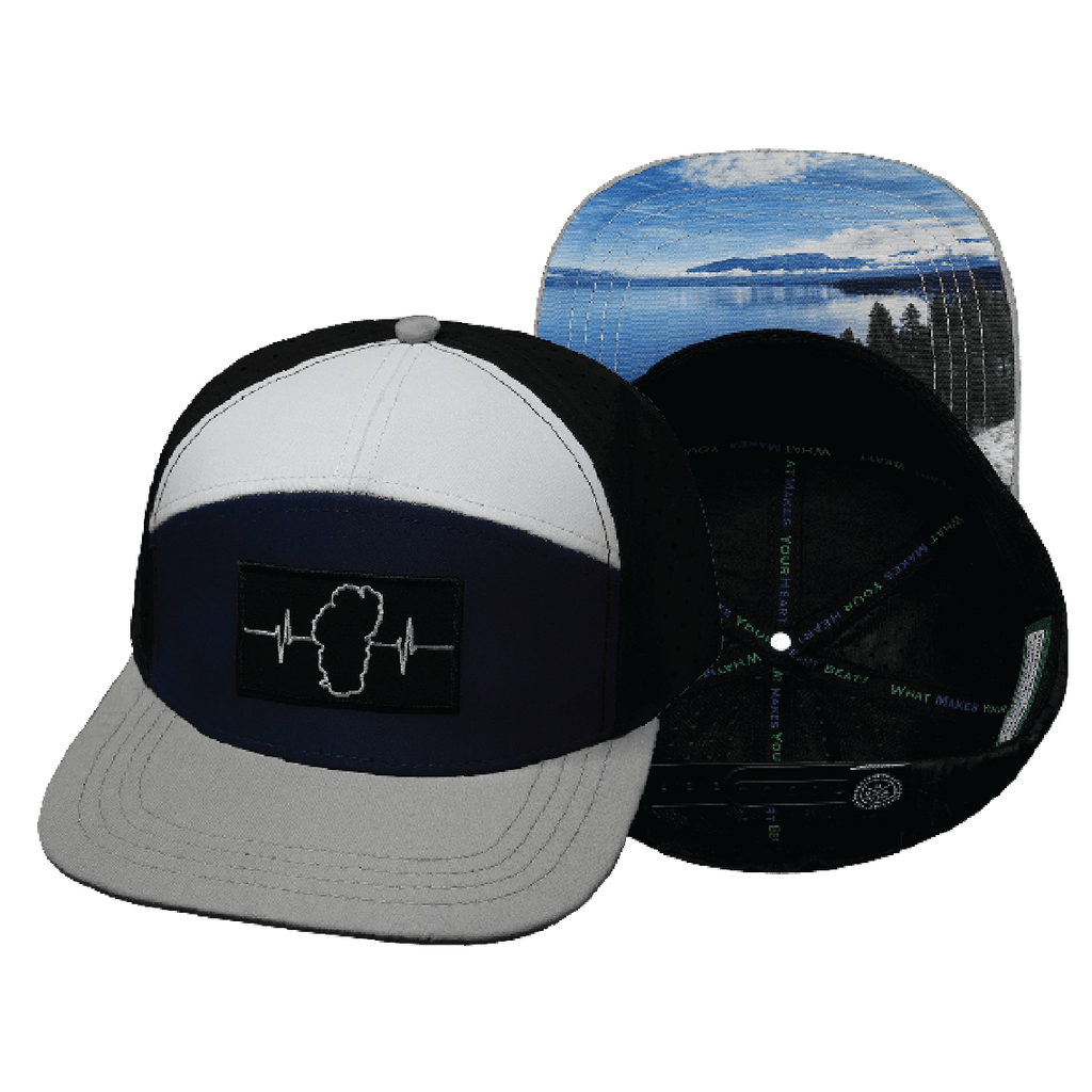 Tahoe Hat - Flat Bill - Gray / Navy / White / Black - Laser Mesh