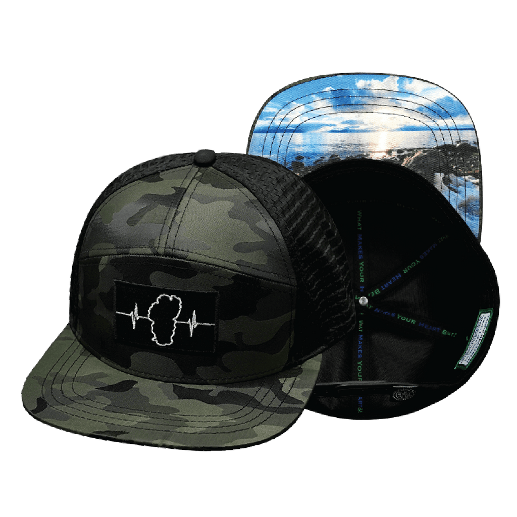 Tahoe Hat - Flat Bill - Green Camo / Black - Jersey Mesh