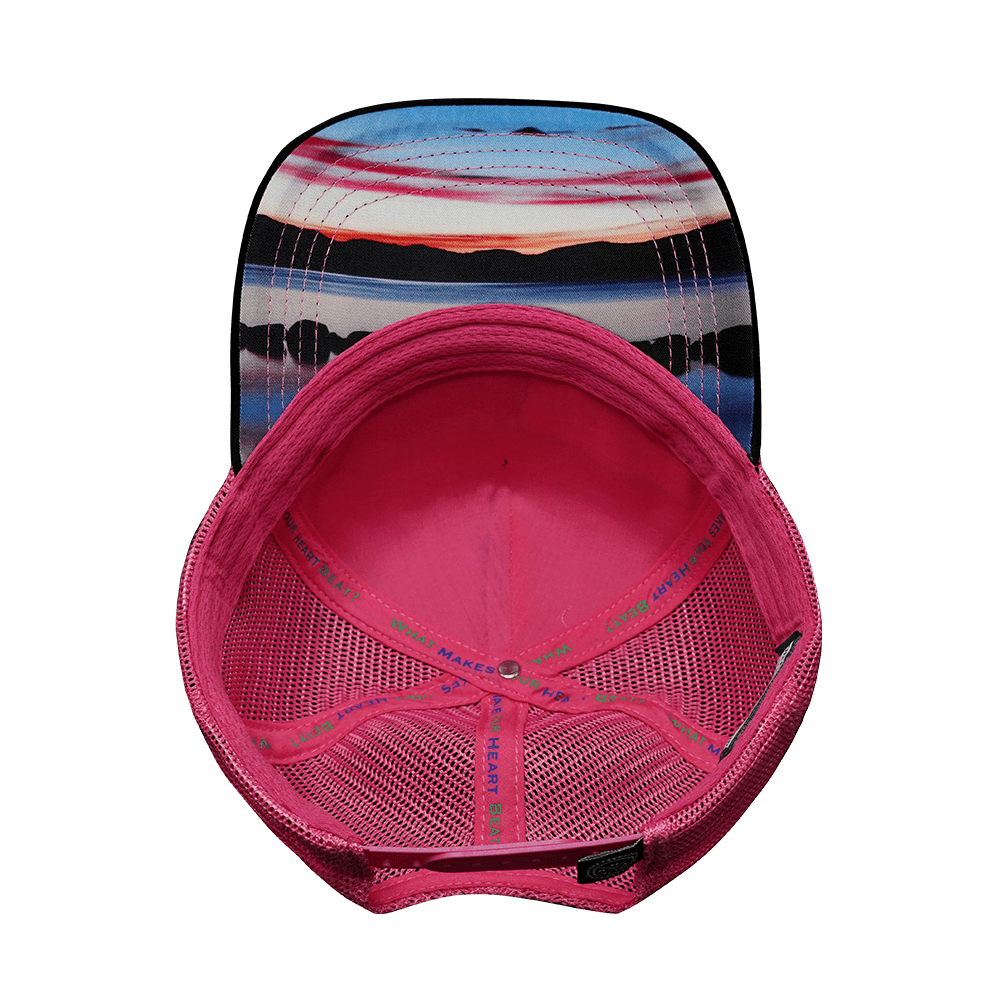Tahoe Hat - Trucker Hat - Quilted Velvet - Black / Pink - Trucker Mesh