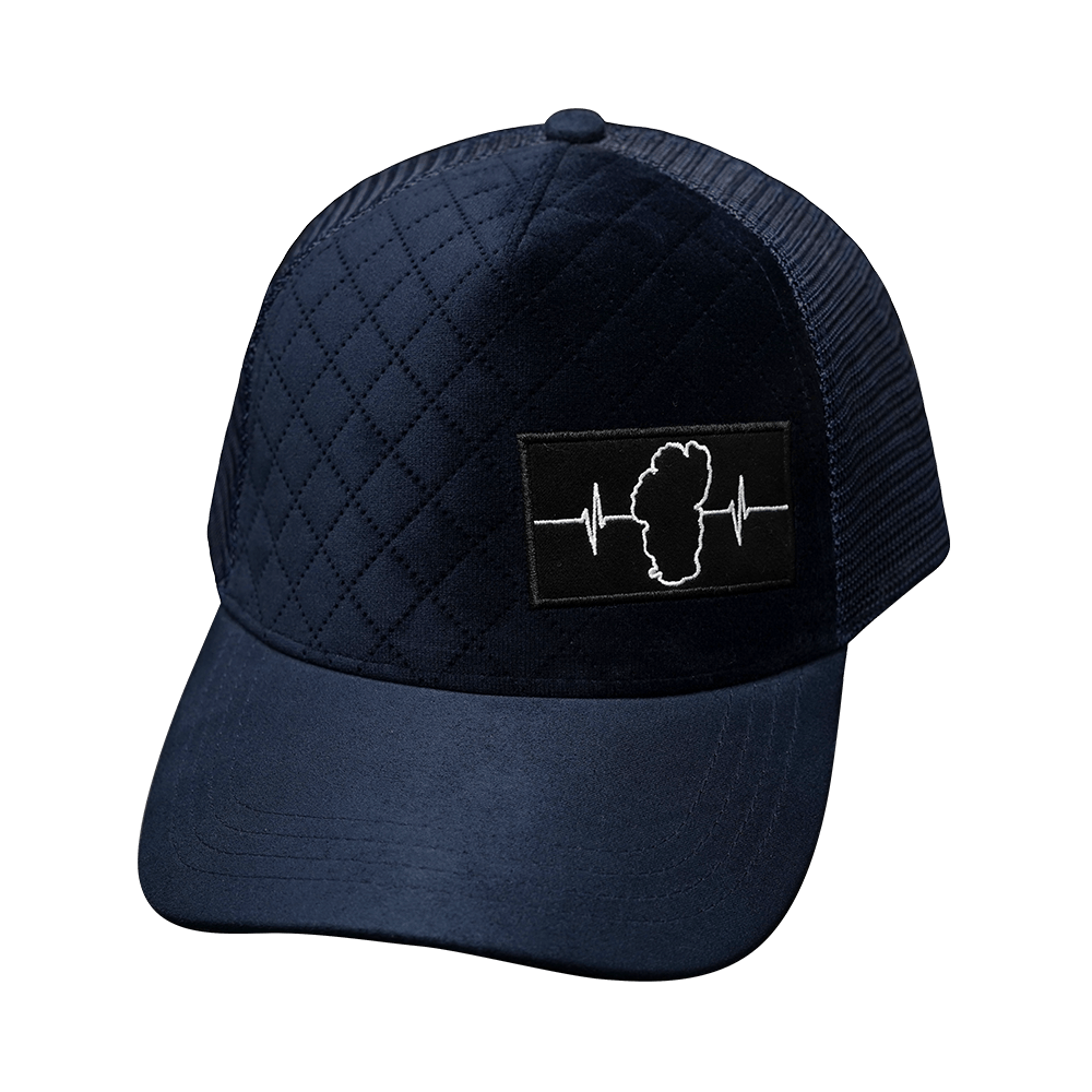 Tahoe Hat - Trucker Hat - Quilted Velvet - Navy - Trucker Mesh