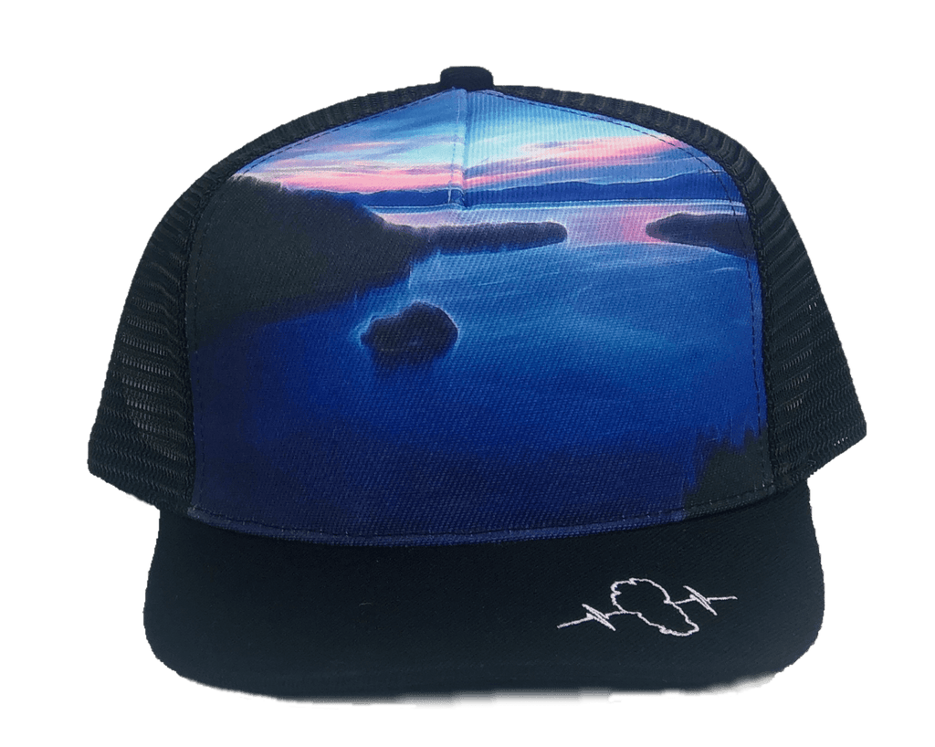 Tahoe Hat - Trucker Hat - Suede - Black - Sunrise - Trucker Mesh