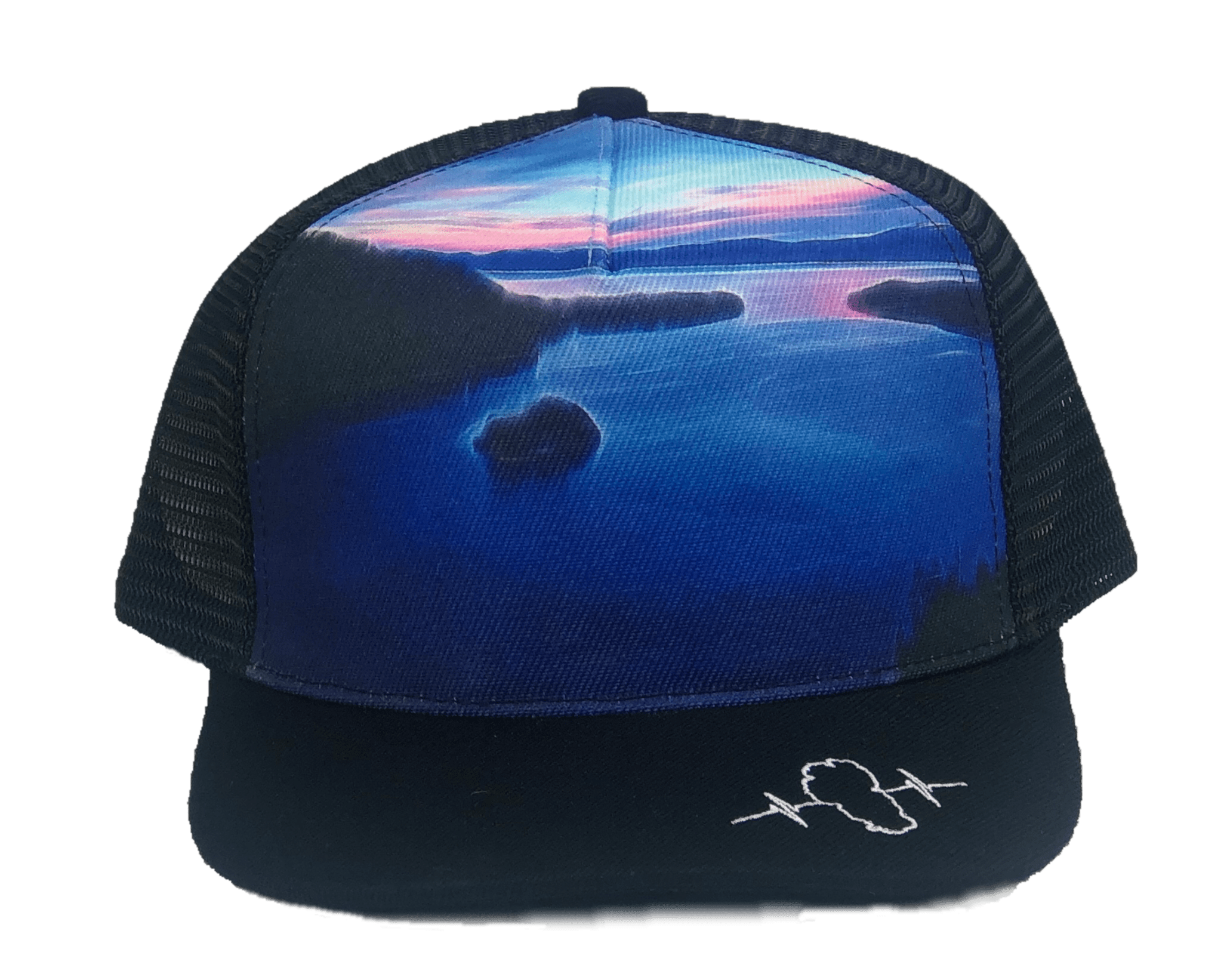 Tahoe Hat - Trucker Hat - Suede - Black - Sunrise - Trucker Mesh