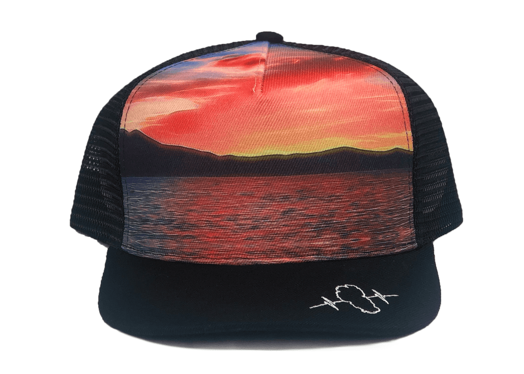 Tahoe Hat - Trucker Hat - Suede - Black - Sunset - Trucker Mesh