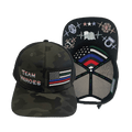 Team Heroes Hat - Baseball Hat Fit - Green Camo / Black - Trucker Mesh