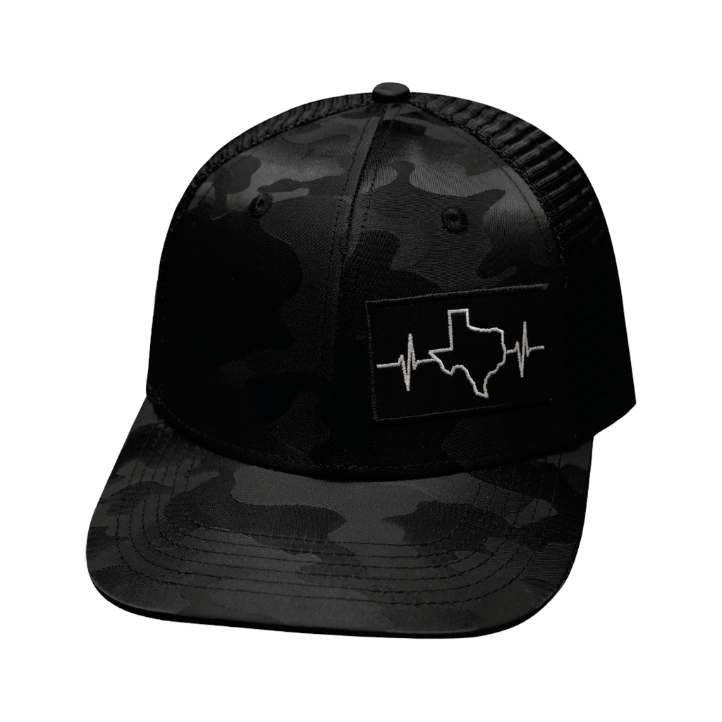 Texas Hat - Baseball Hat Fit - Black Camo / Black - Trucker Mesh
