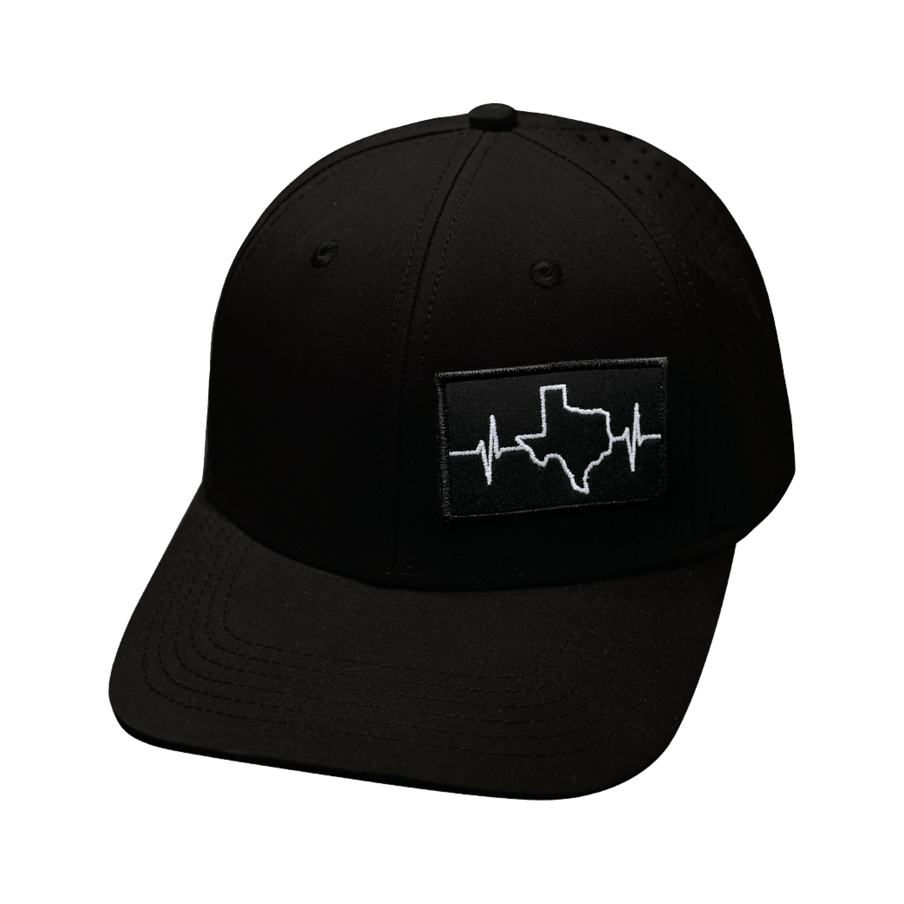 Texas Hat - Baseball Hat Fit - Black - Laser Mesh