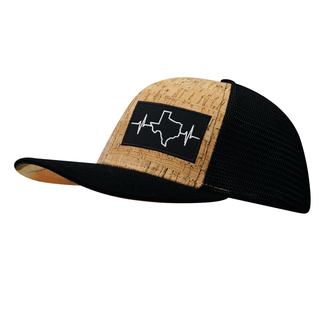 Texas Hat - Baseball Hat Fit - Cork - Black - Trucker Mesh