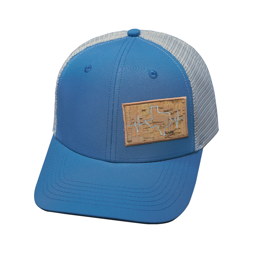 Texas Hat - Baseball Hat Fit - Light Blue / Gray - Trucker Mesh