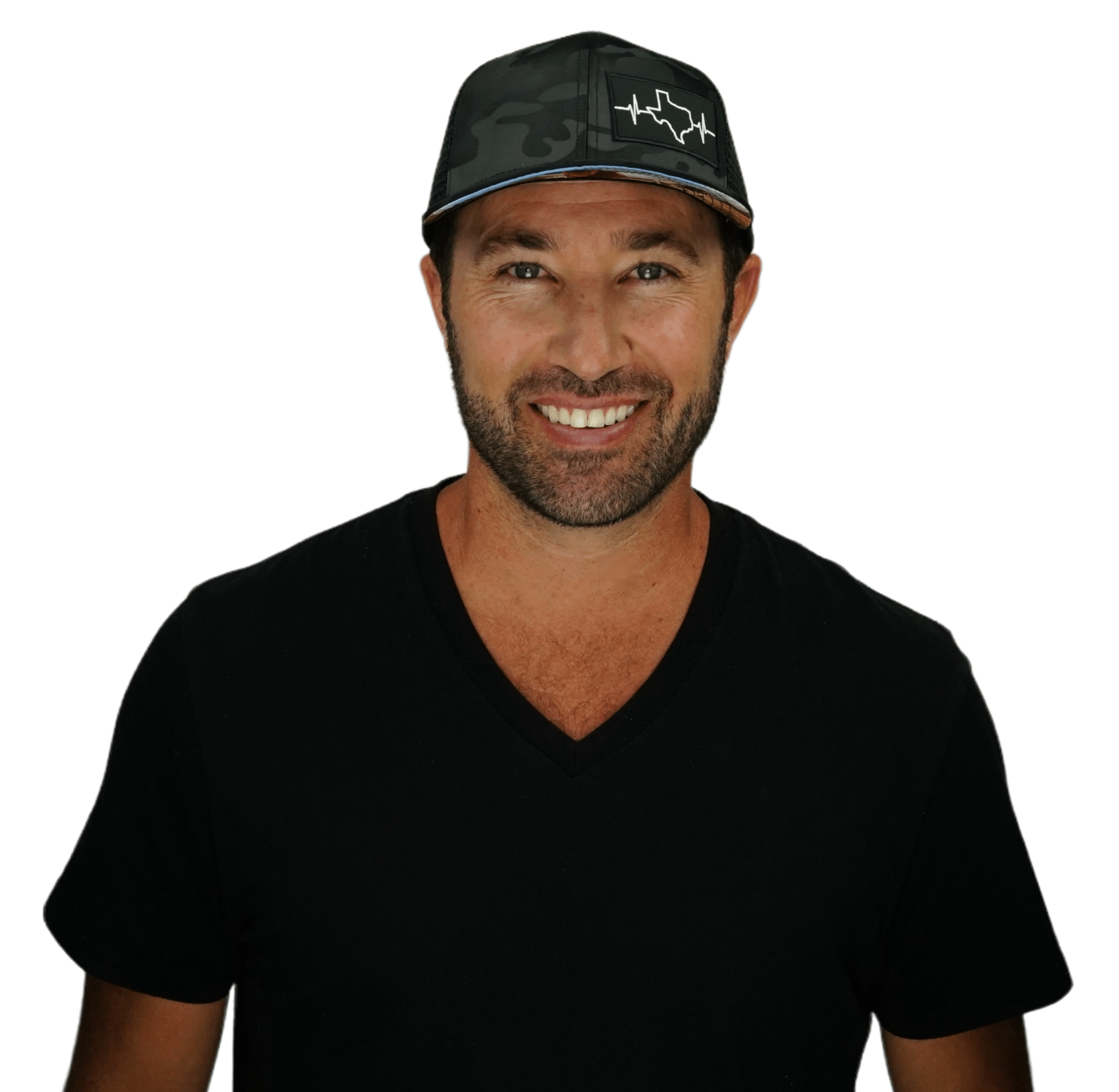 Texas Hat - Baseball Hat Fit - Black Camo / Black - Trucker Mesh