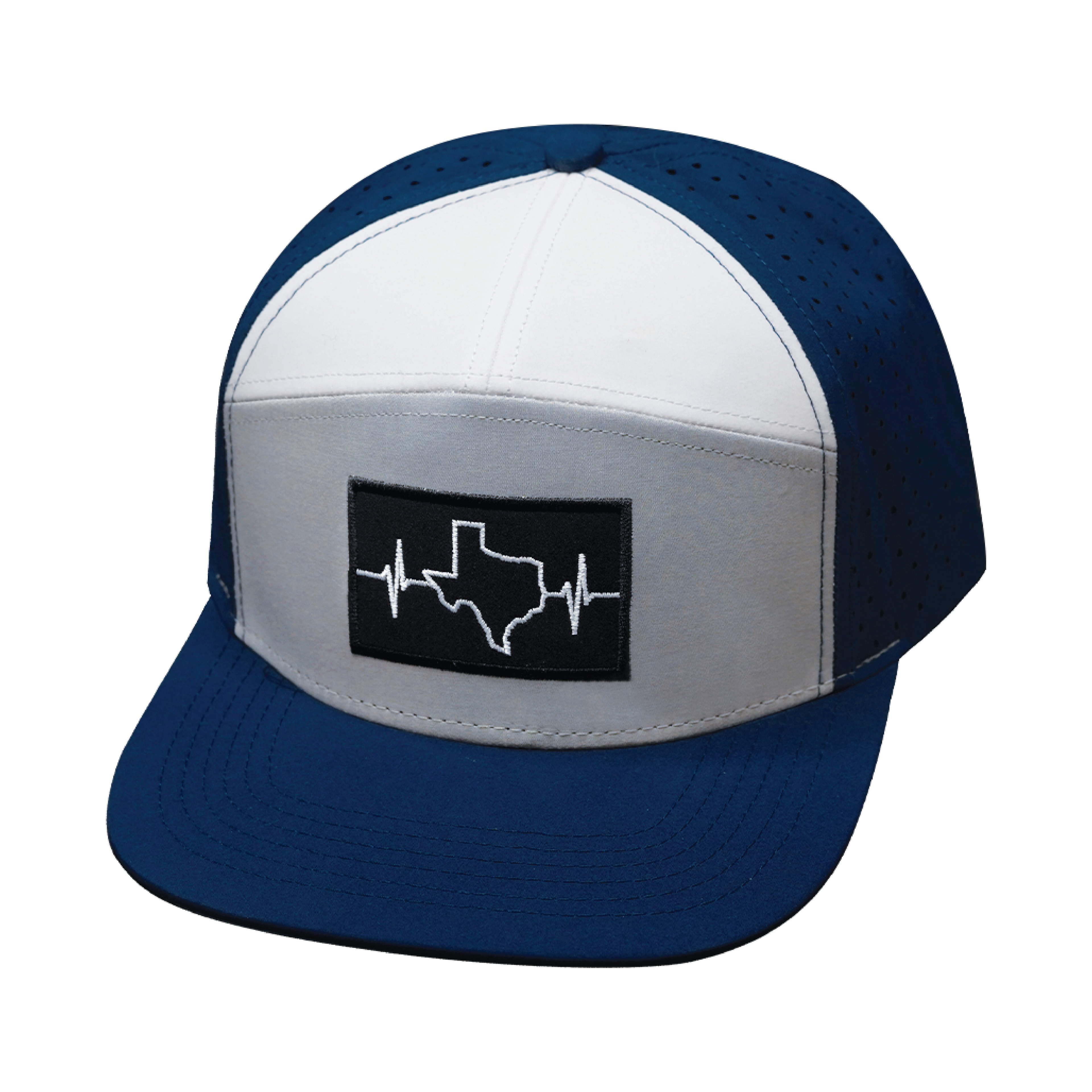 Texas Hat - Flat Bill - Navy / Gray / White - Laser Mesh
