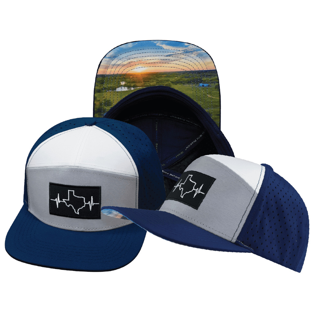 Texas Hat - Flat Bill - Navy / Gray / White - Laser Mesh