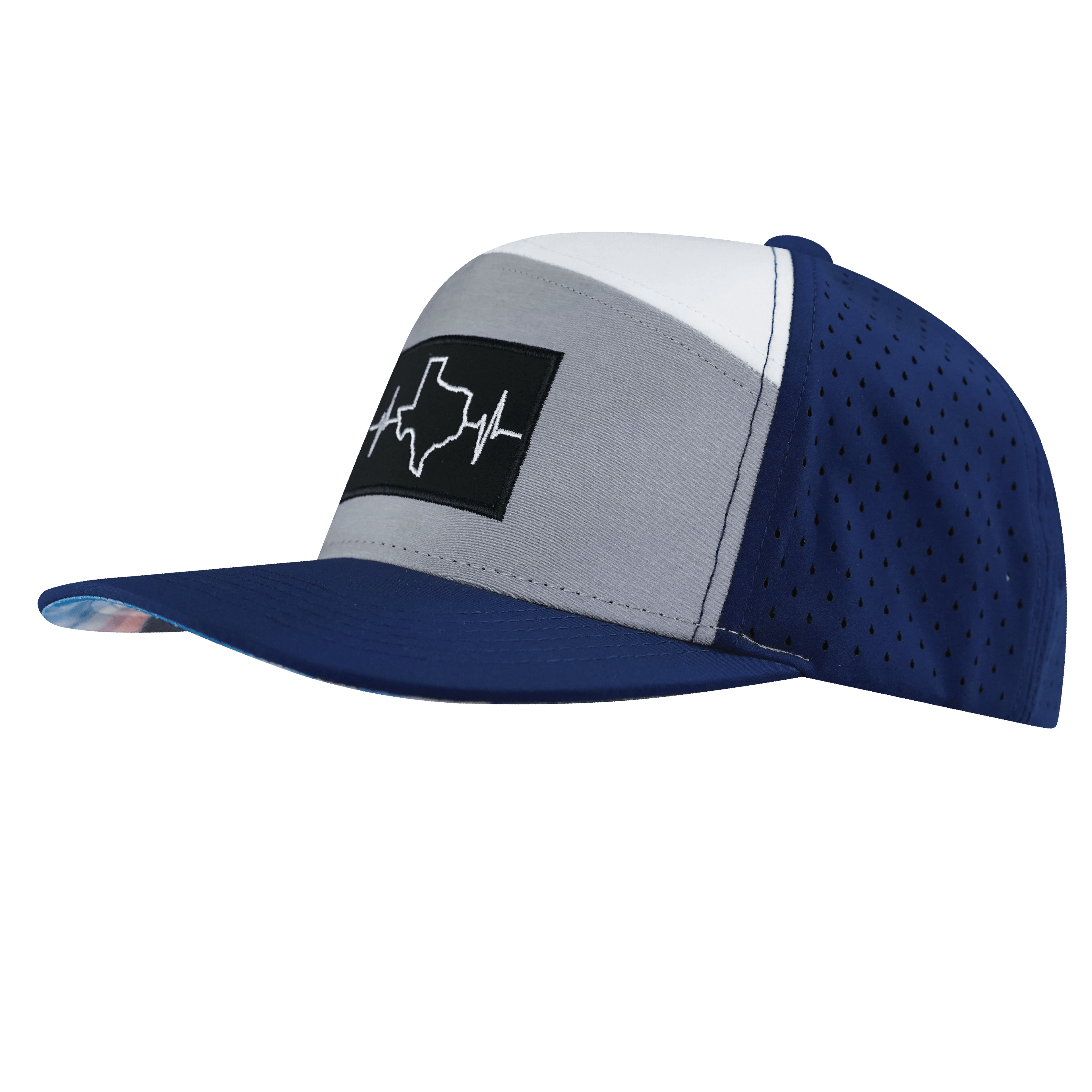 Texas Hat - Flat Bill - Navy / Gray / White - Laser Mesh
