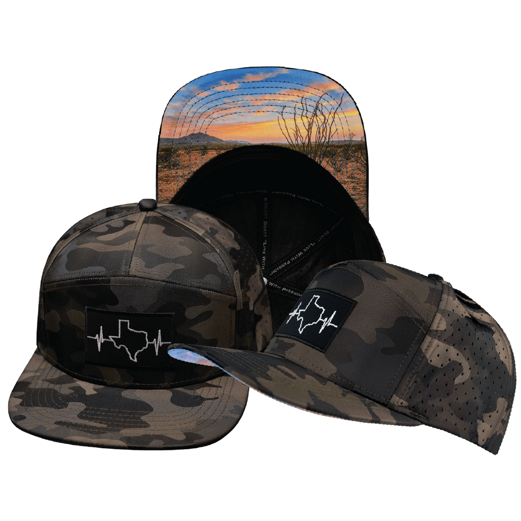 Texas Hat - Flat Bill - Tan Camo - Laser Mesh