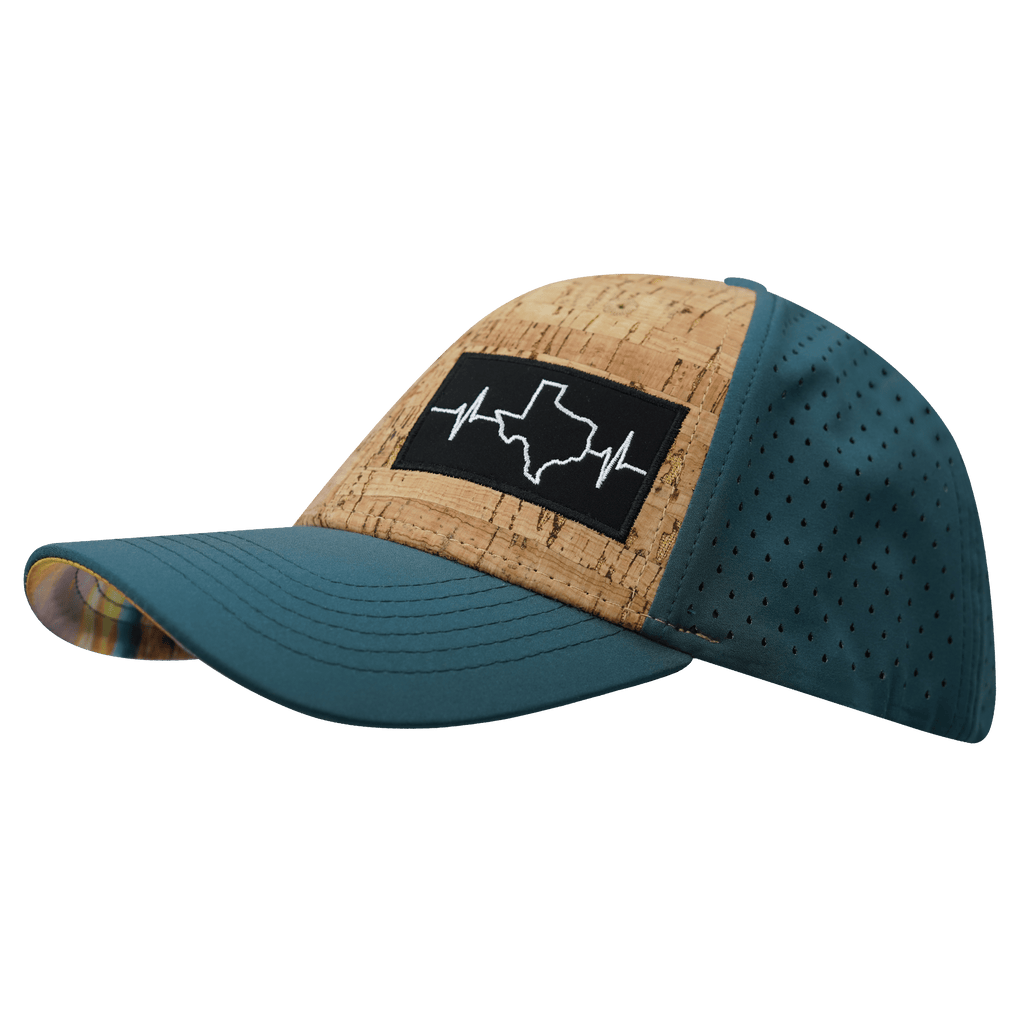 Texas Hat - Low Profile - Cork - Teal - Laser Mesh