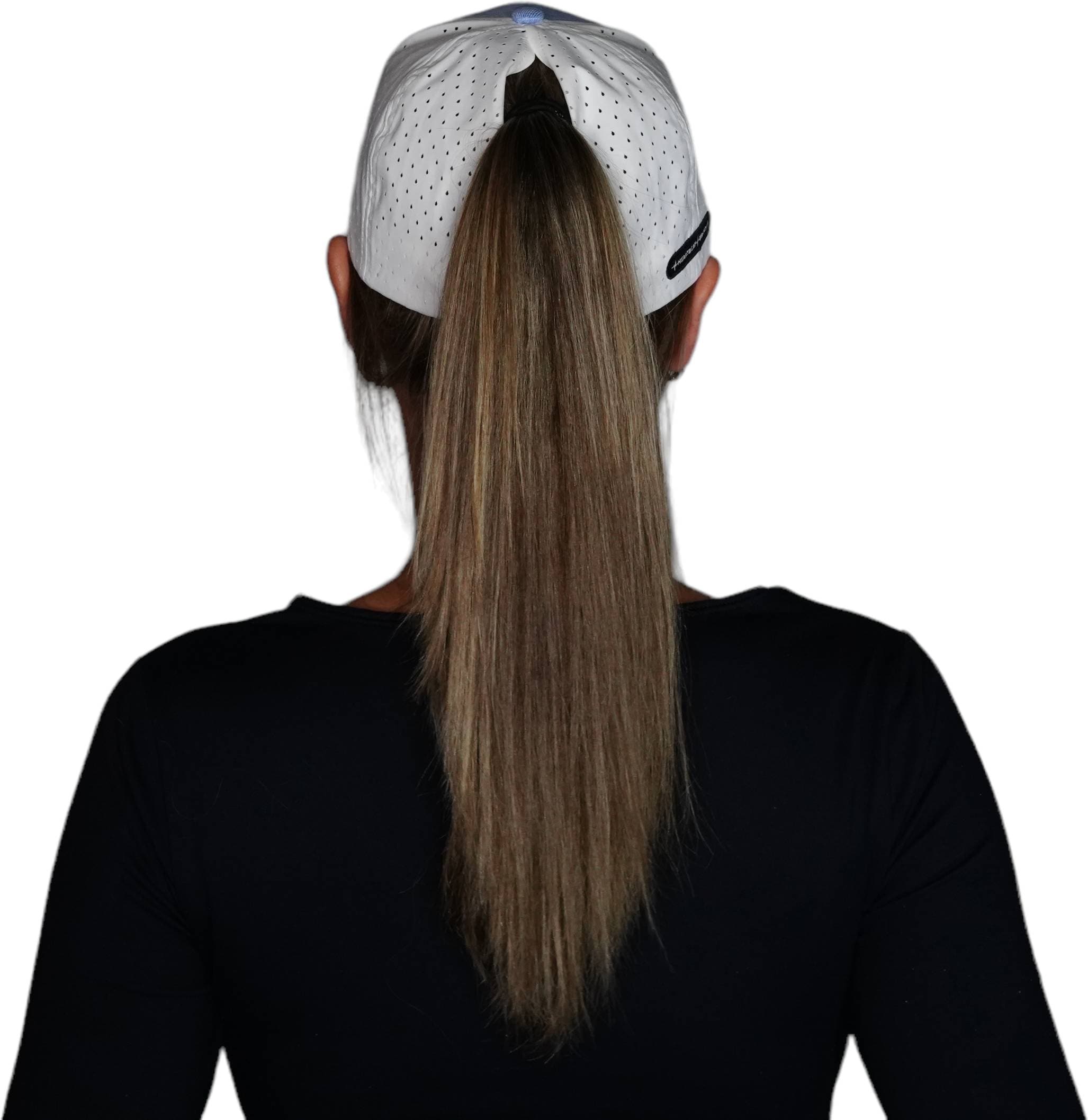 Texas Hat - Low Profile - Ponytail - Light Blue / White - Laser Mesh
