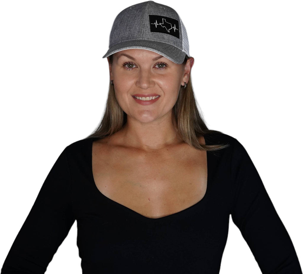 Texas Hat - Low Profile - Heather Gray / White - Trucker Mesh