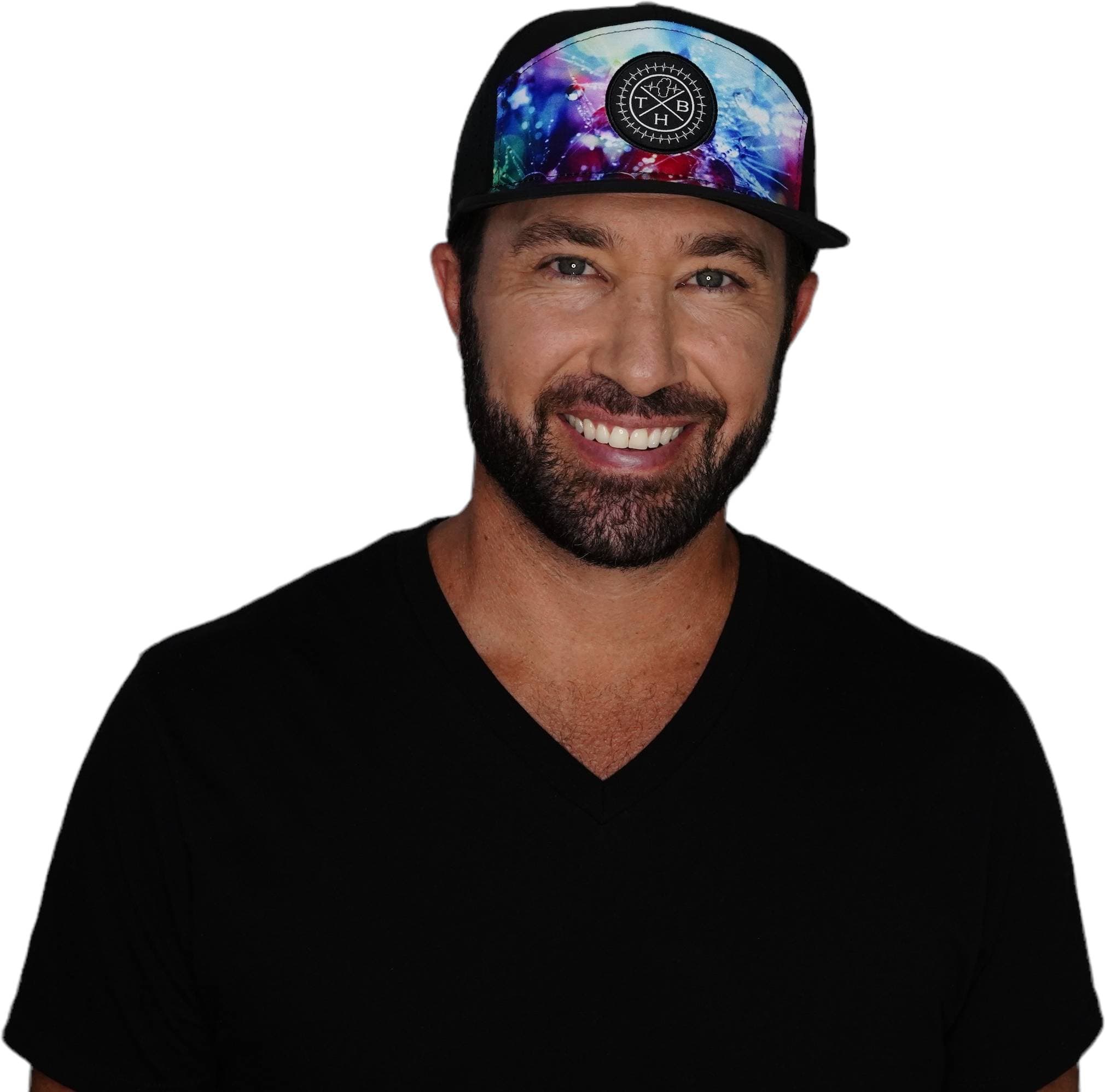 THB Hat - Flat Bill - Bokeh - Black - Laser Mesh