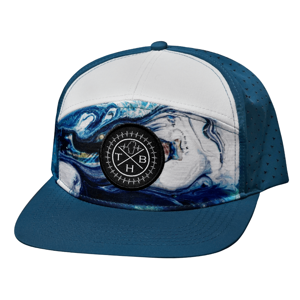 THB Hat - Flat Bill - Fun Shui - Teal / White - Laser Mesh