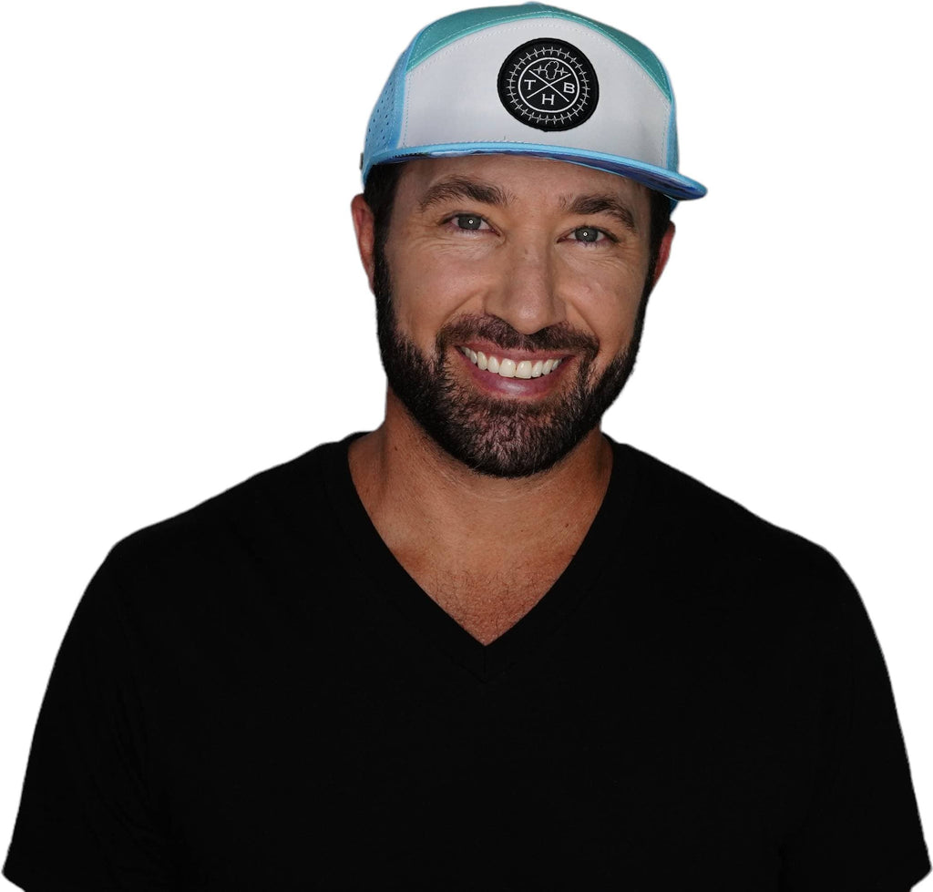 THB Hat - Flat Bill - Light Blue / White / Teal - Laser Mesh