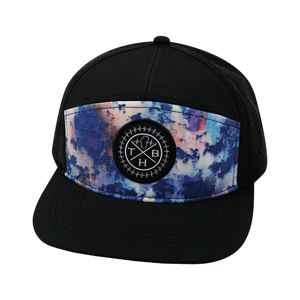 THB Hat - Flat Bill - Paint Splatter - Black - Laser Mesh