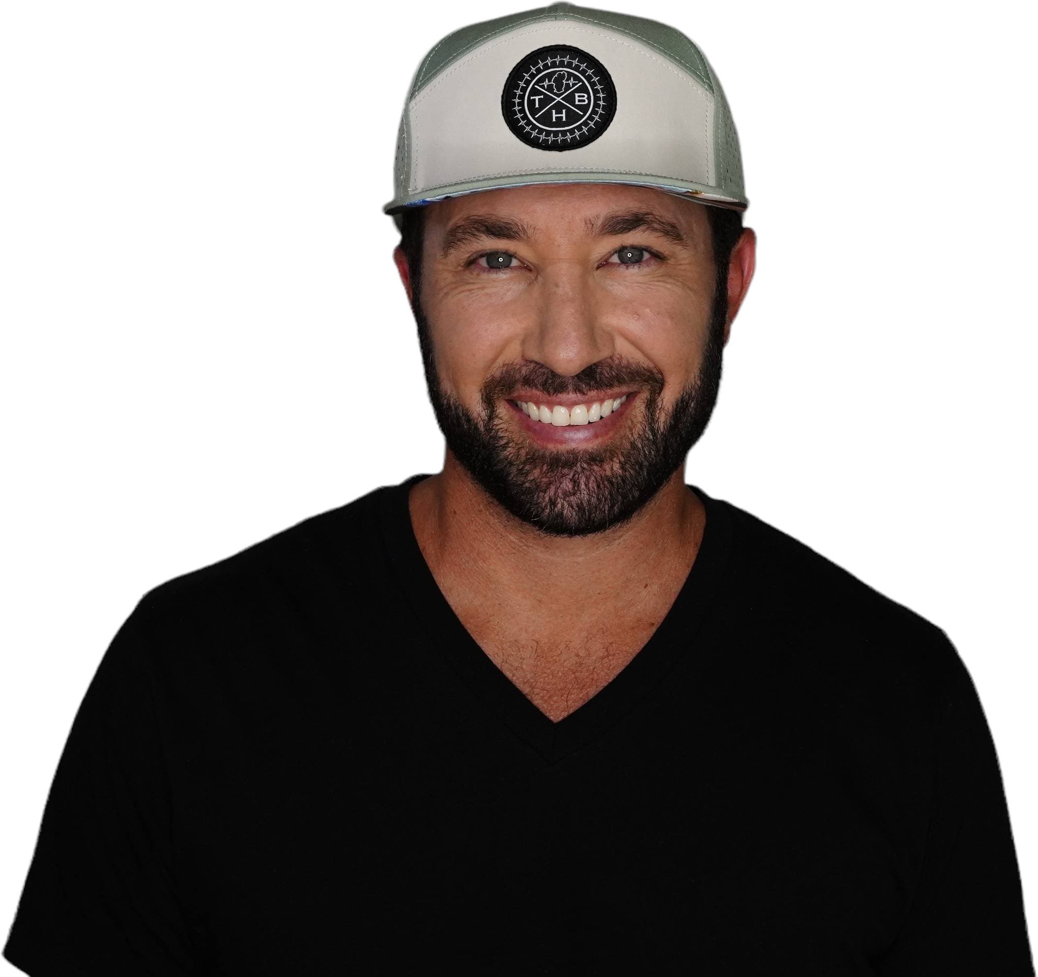 THB Hat - Flat Bill - Sage / Cream - Laser Mesh