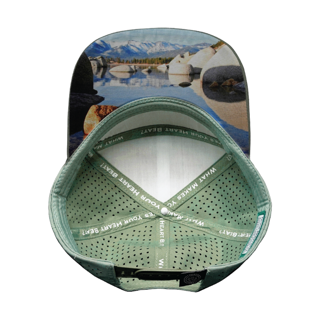 THB Hat - Flat Bill - Sage / Cream - Laser Mesh