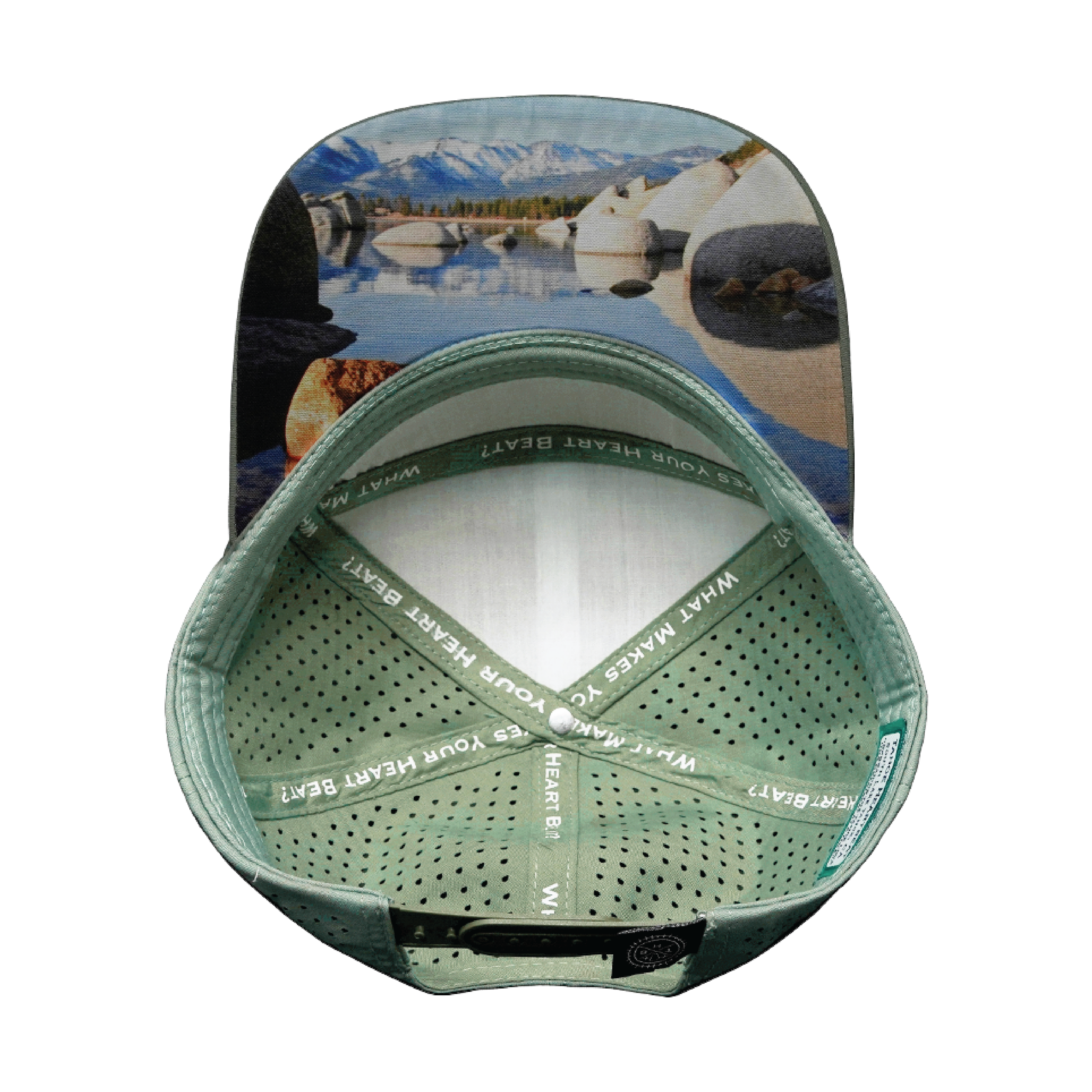 THB Hat - Flat Bill - Sage / Cream - Laser Mesh