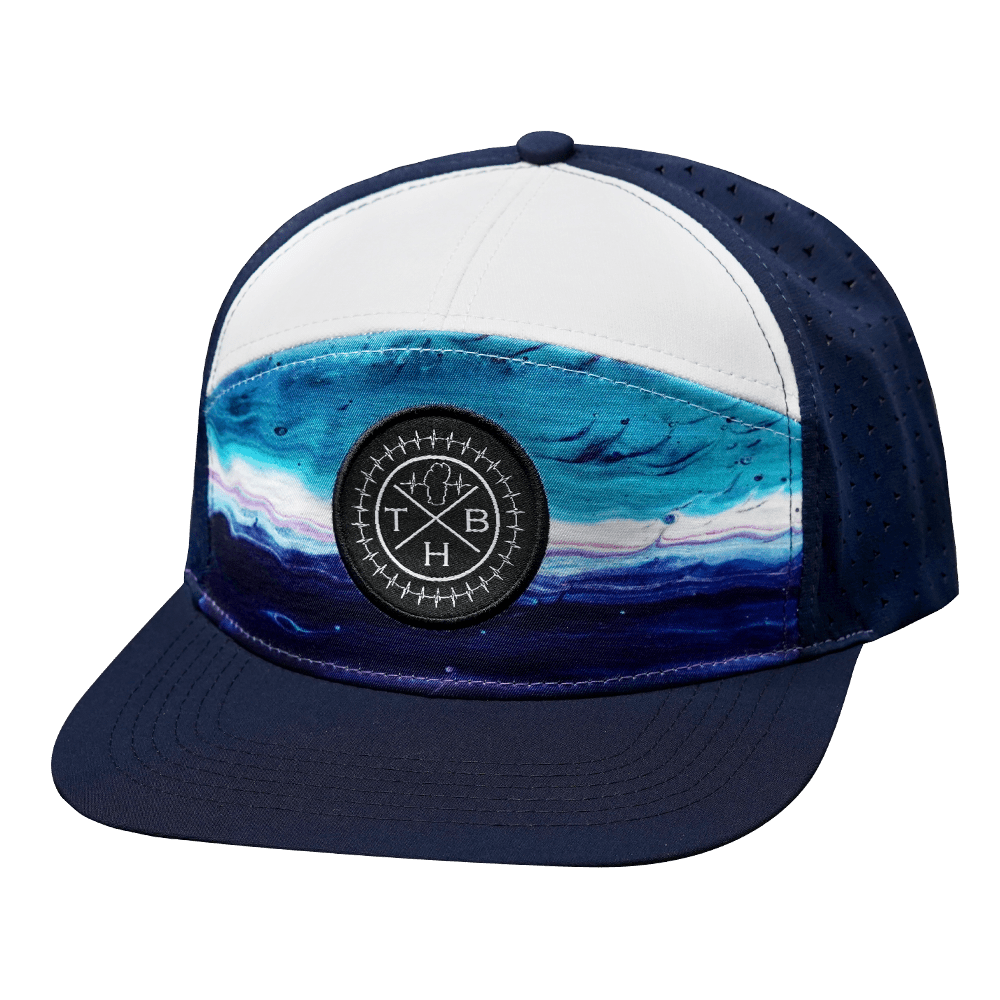 THB Hat - Flat Bill - Sand Drift - Navy / White - Laser Mesh