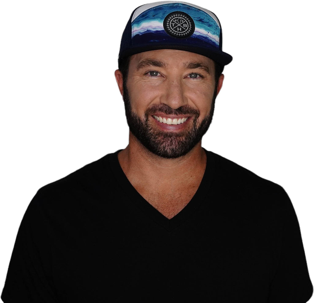 THB Hat - Flat Bill - Sand Drift - Navy / White - Laser Mesh