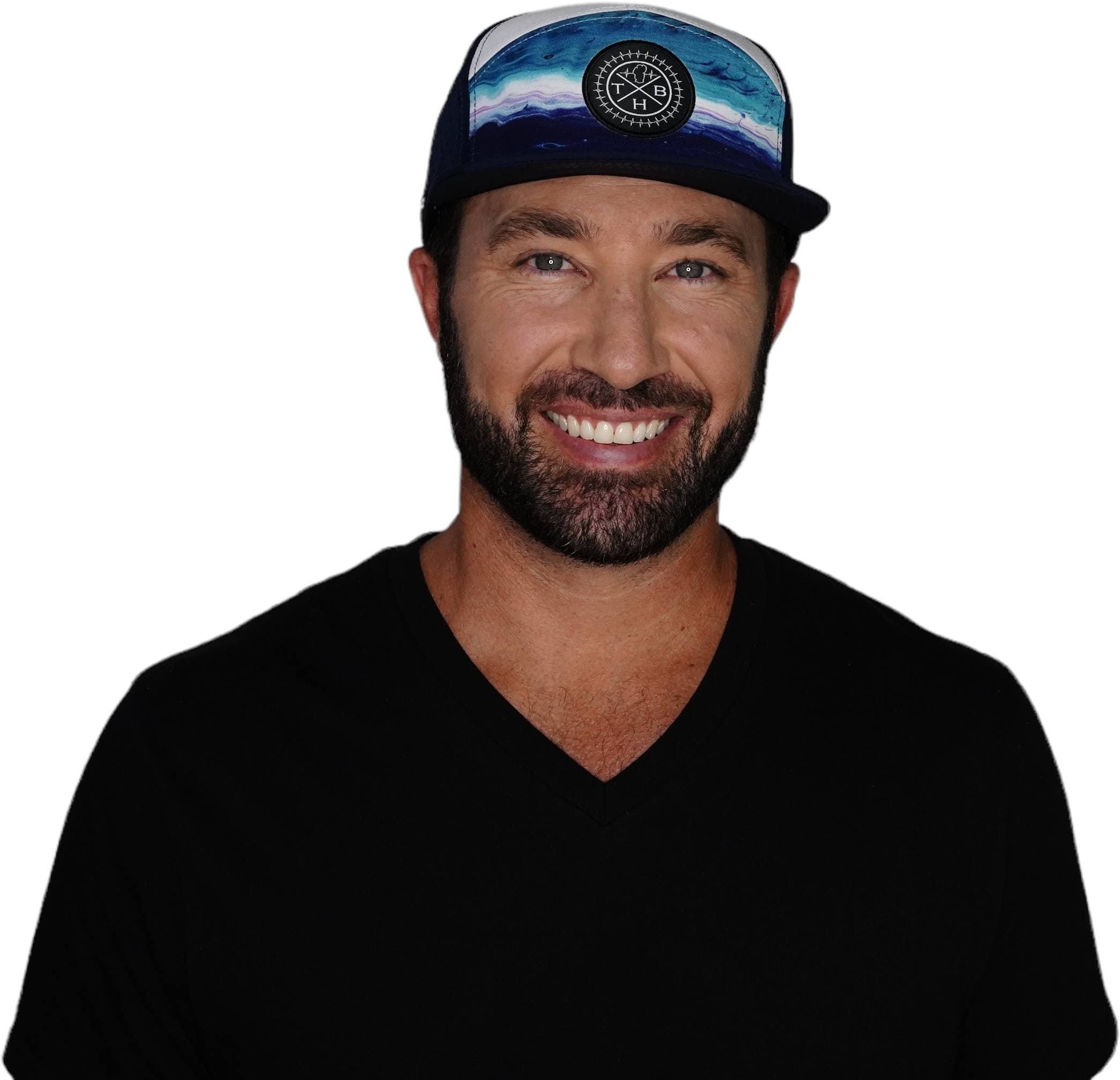THB Hat - Flat Bill - Sand Drift - Navy / White - Laser Mesh