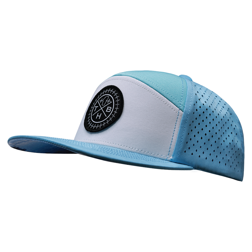 THB Hat - Flat Bill - Light Blue / White / Teal - Laser Mesh