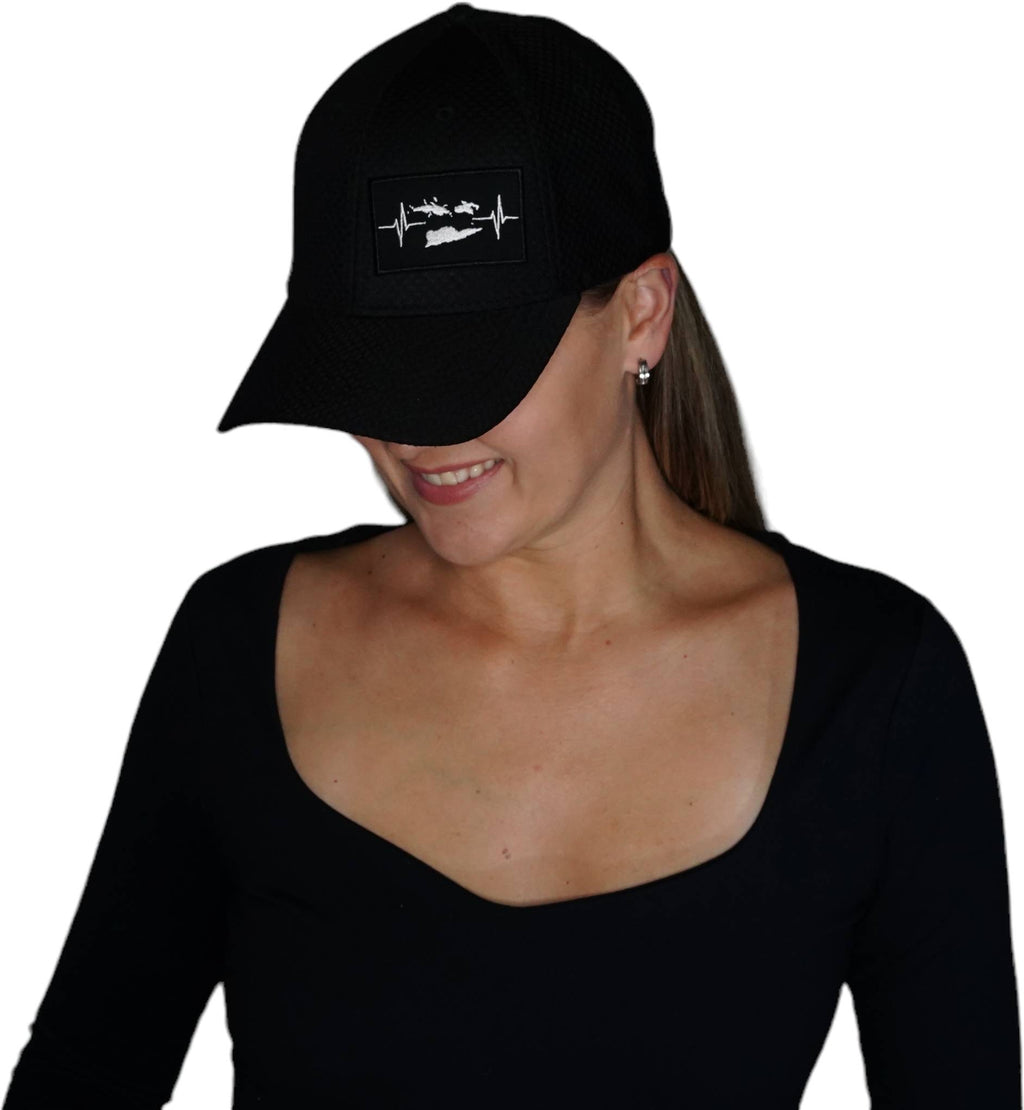 Virgin Islands Hat - Airmesh - Athletic Fit - Black - Fabric Back