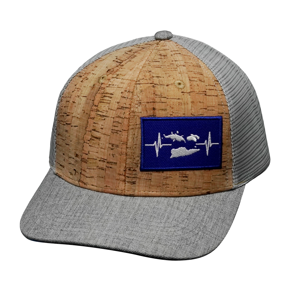 Virgin Islands Hat - Baseball Hat Fit - Cork - Heather Gray / Gray - Trucker Mesh