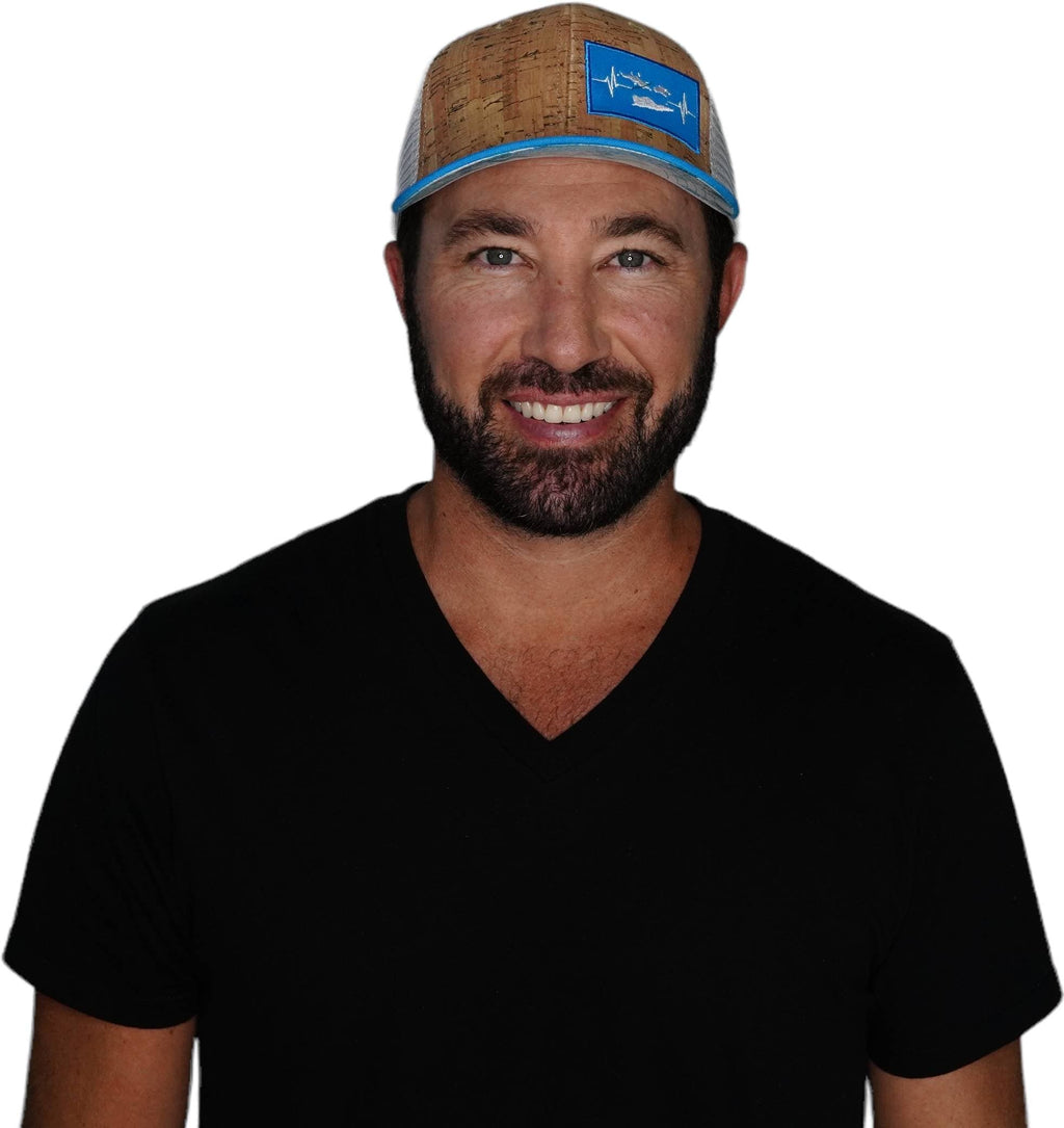 Virgin Islands Hat - Baseball Hat Fit - Cork - Teal / Gray - Trucker Mesh