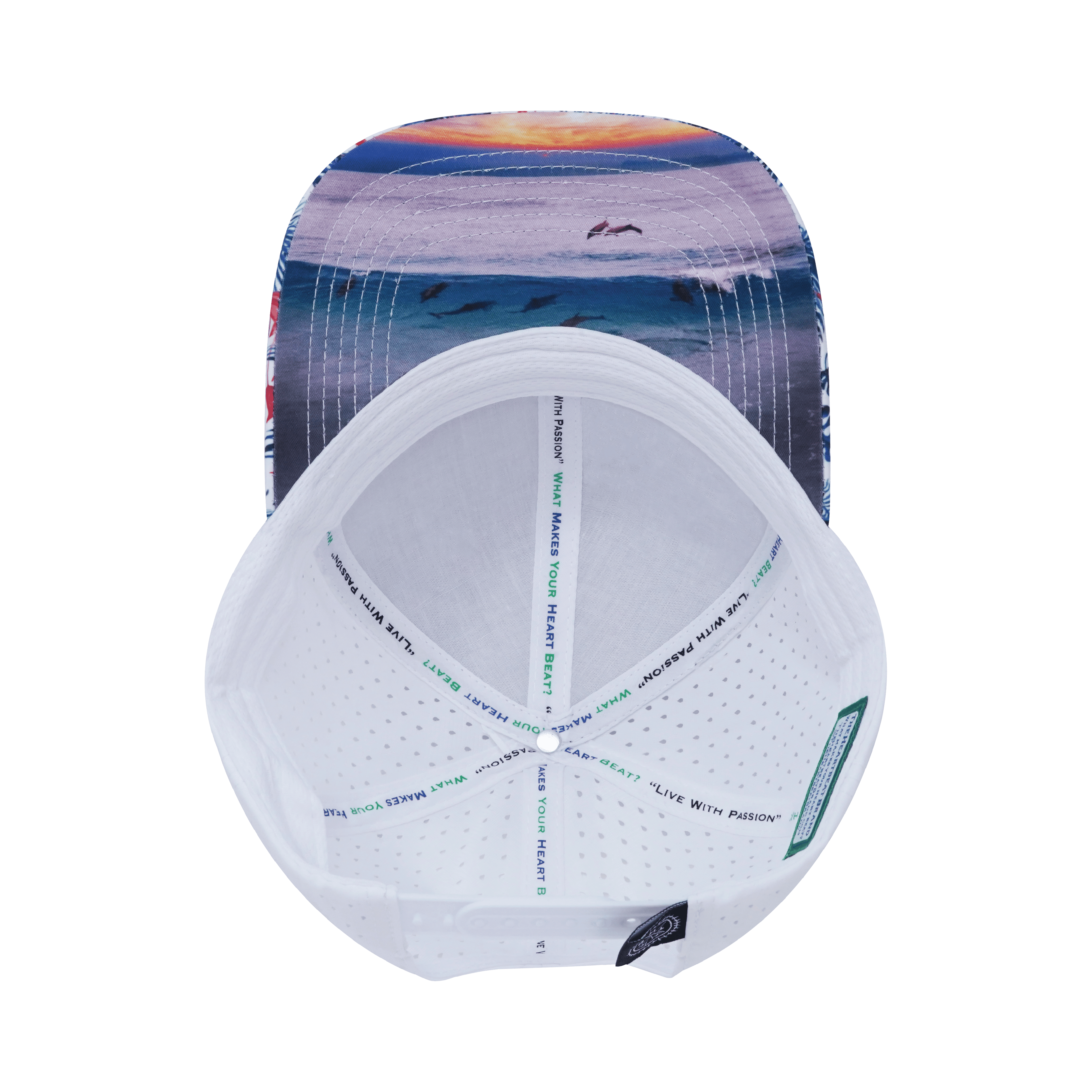 Virgin Islands Hat - Baseball Hat Fit - Floral / White - Laser Mesh