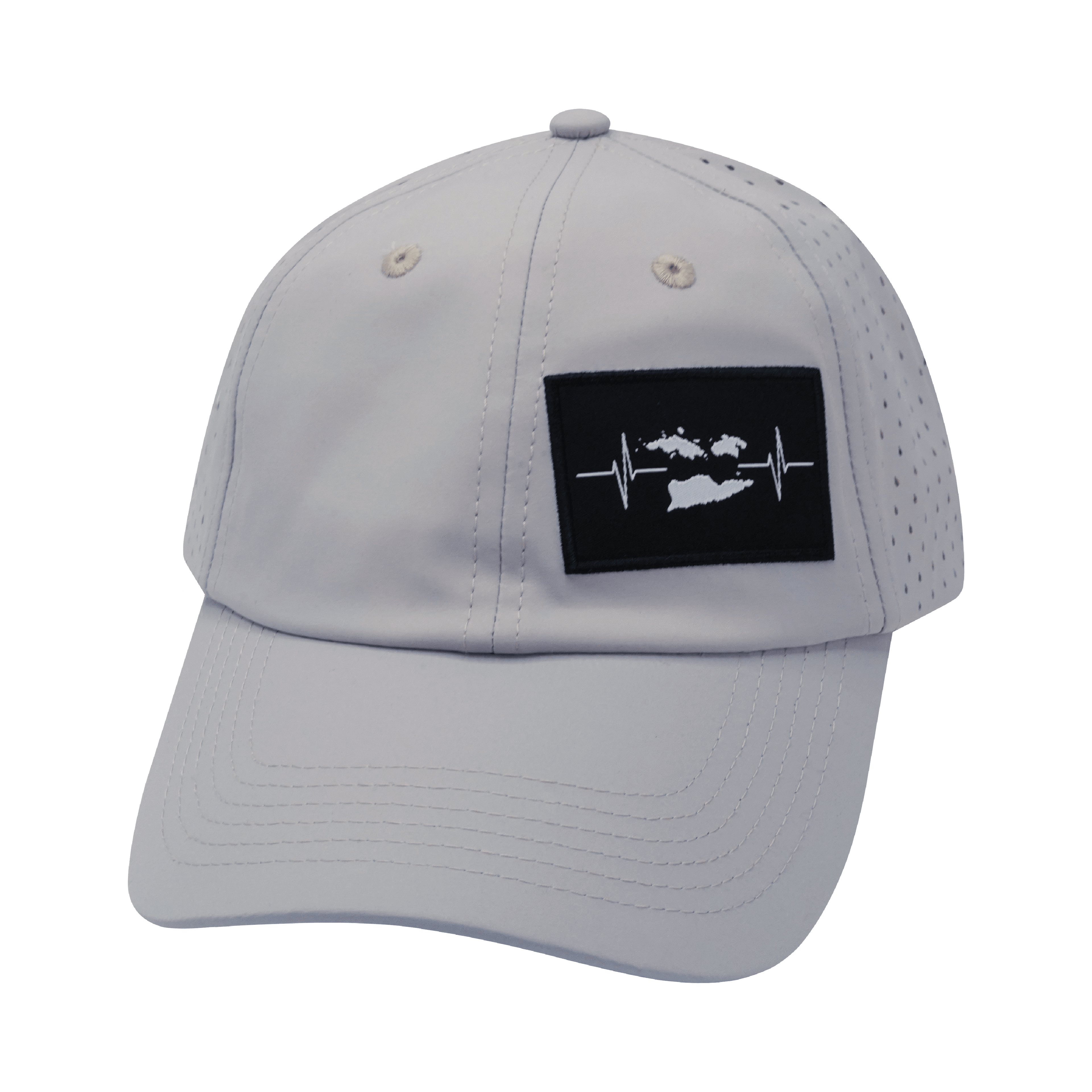 Virgin Islands Hat - Dad Hat - Light Gray - Laser Mesh