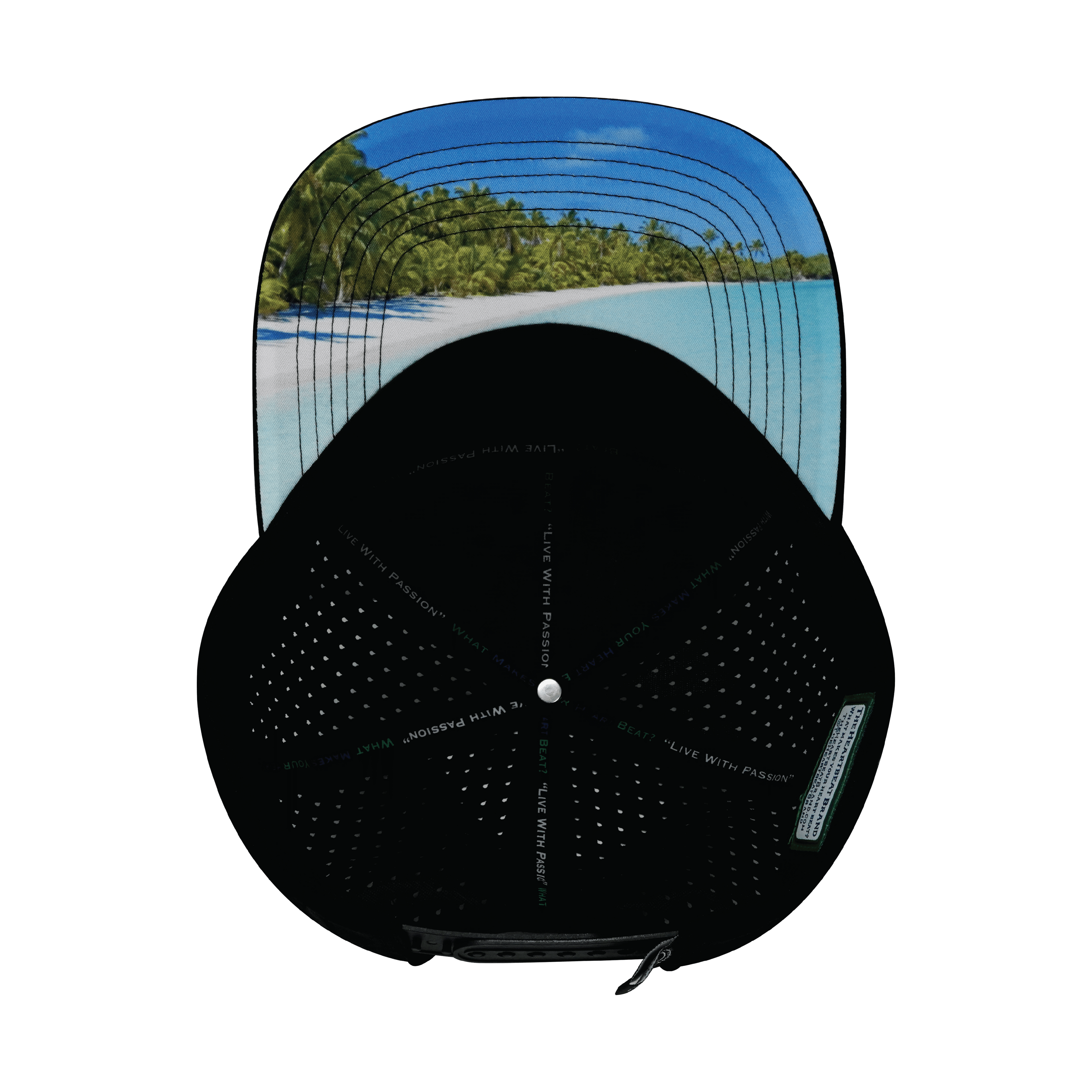 Virgin Islands Hat - Flat Bill - Cork - Black - Laser Mesh