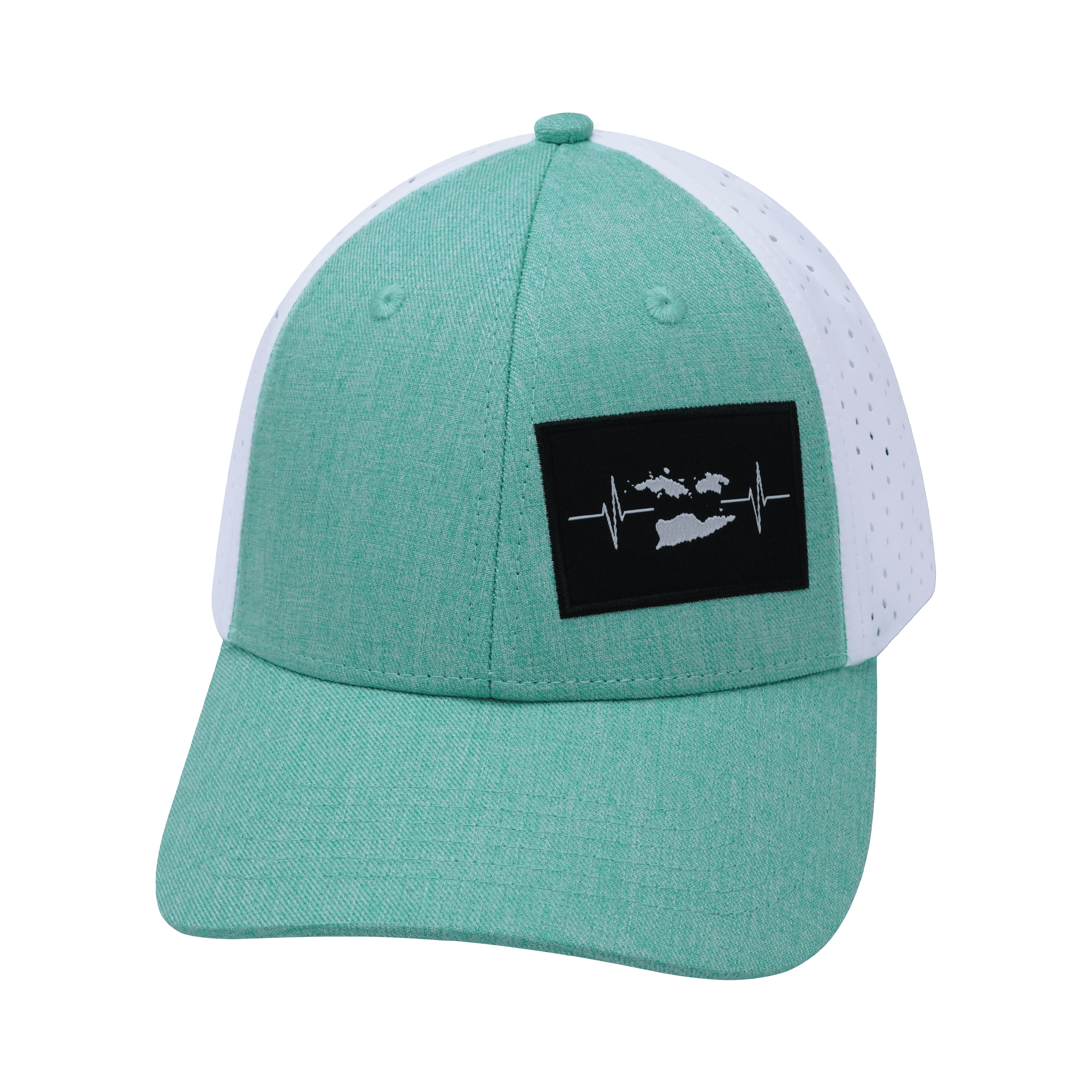 Virgin Islands Hat - Low Profile - Teal / White - Laser Mesh