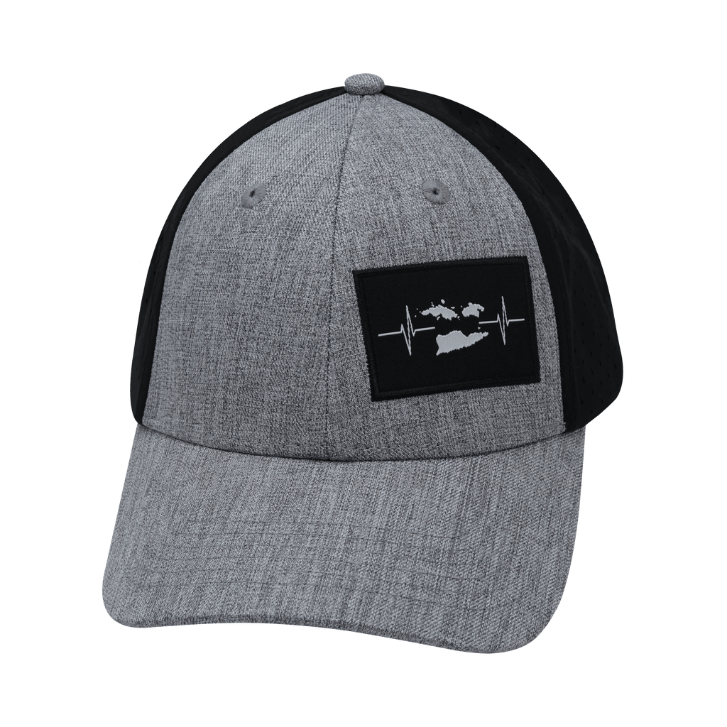 Virgin Islands Hat - Low Profile - Heather Gray / Black - Laser Mesh