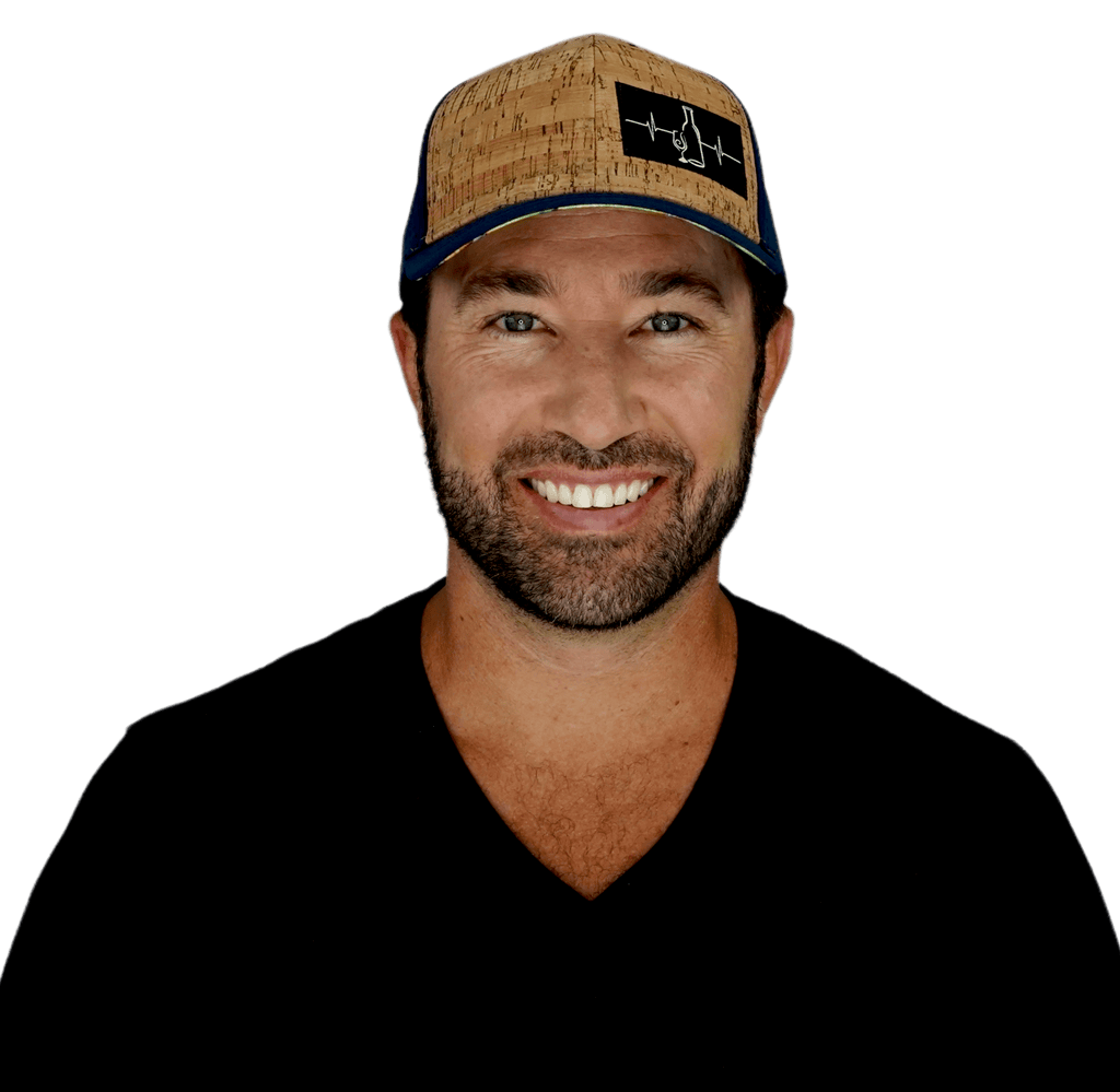 Wine Hat - Baseball Hat Fit - Cork - Navy - Laser Mesh